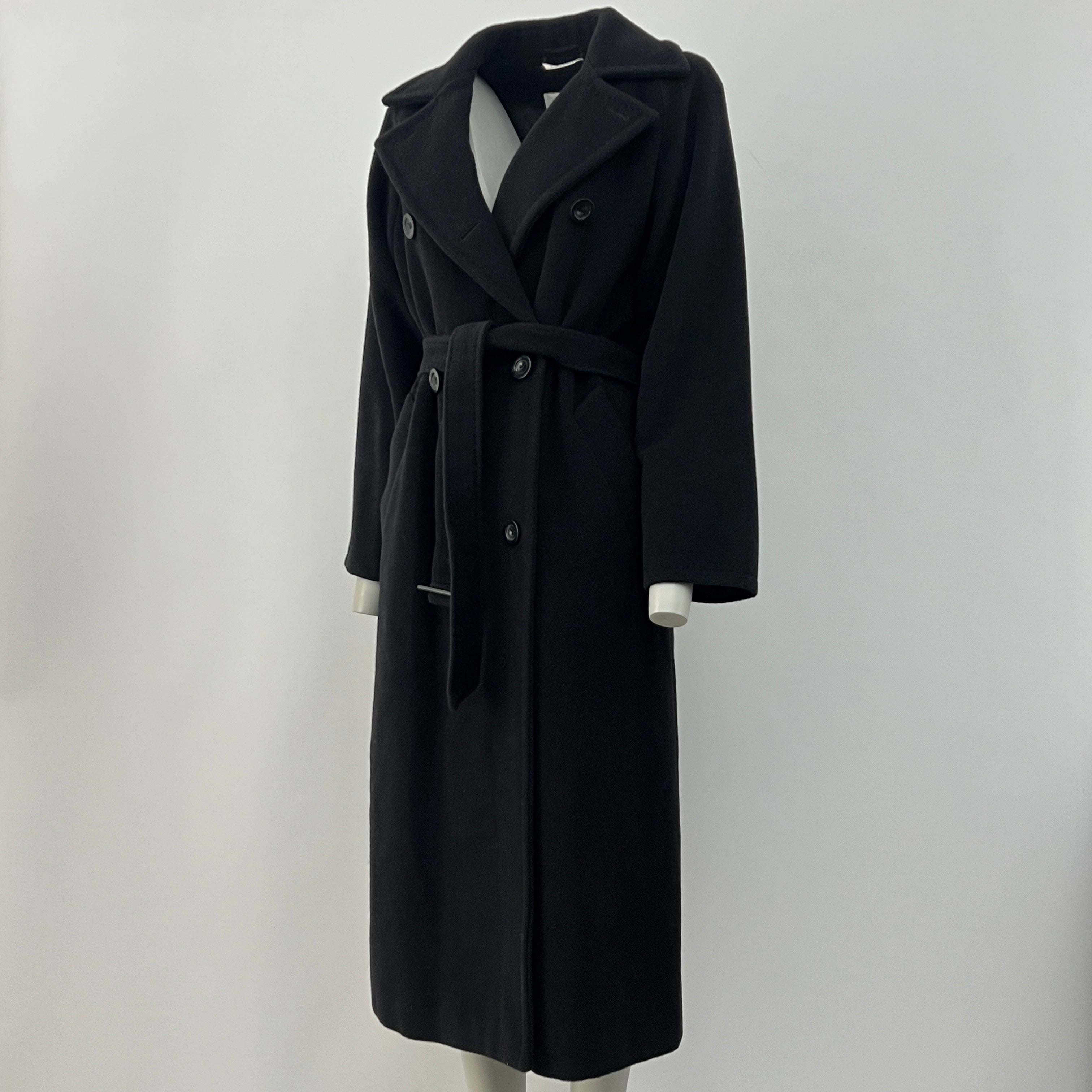 MAX MARA S black wool and cashmere coat