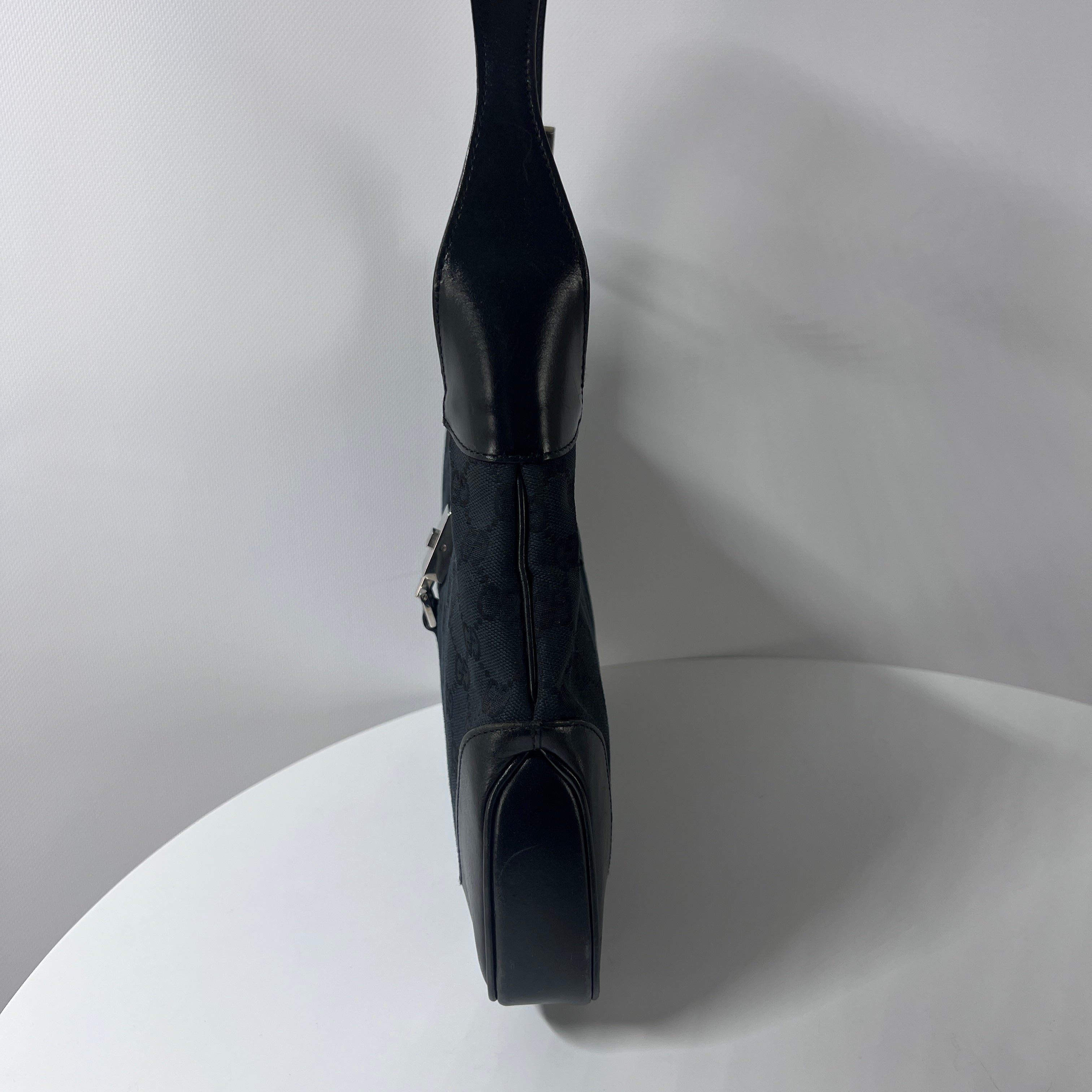 Sac à main GUCCI Jackie toile et cuir noir