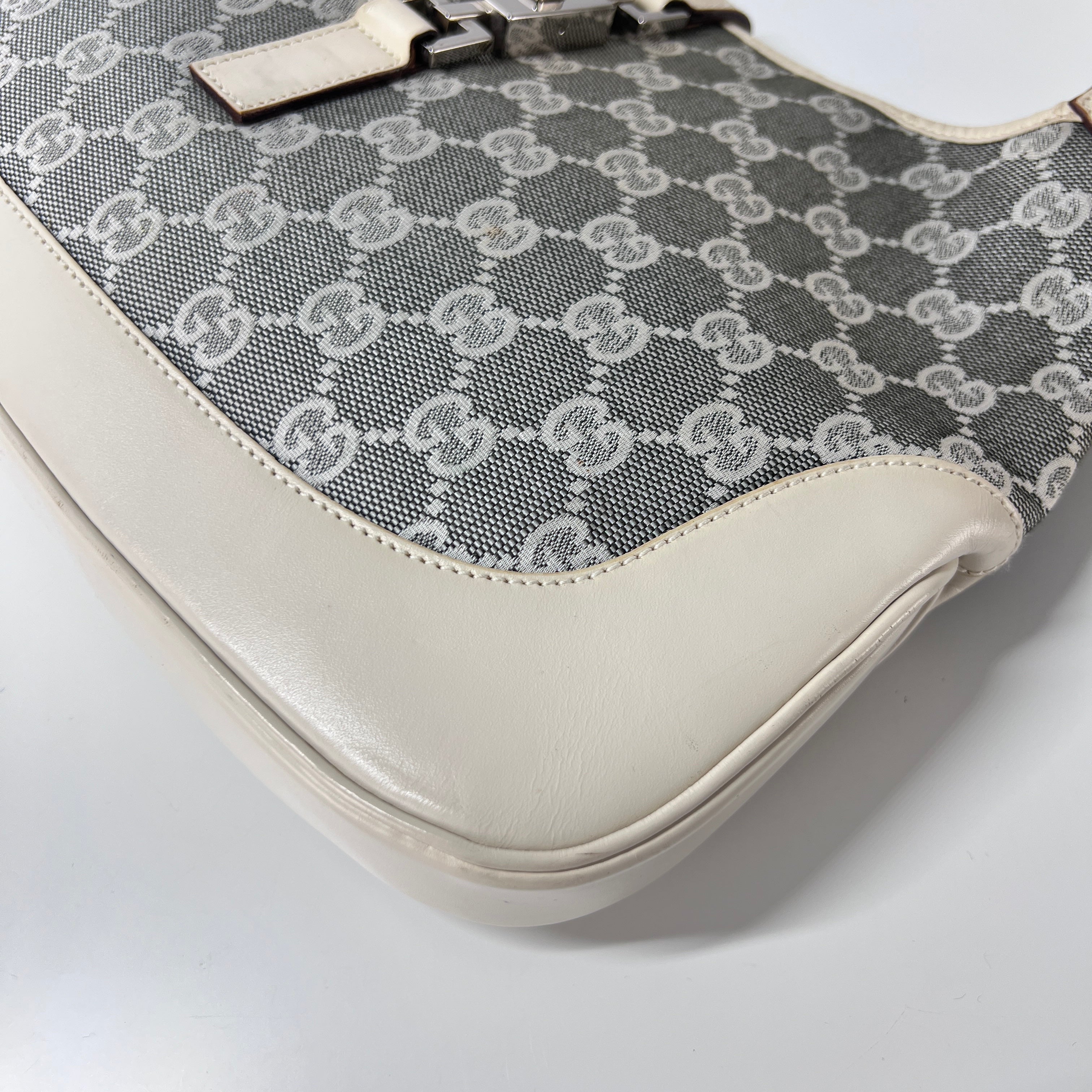 Sac à main GUCCI Jackie toile et cuir beige