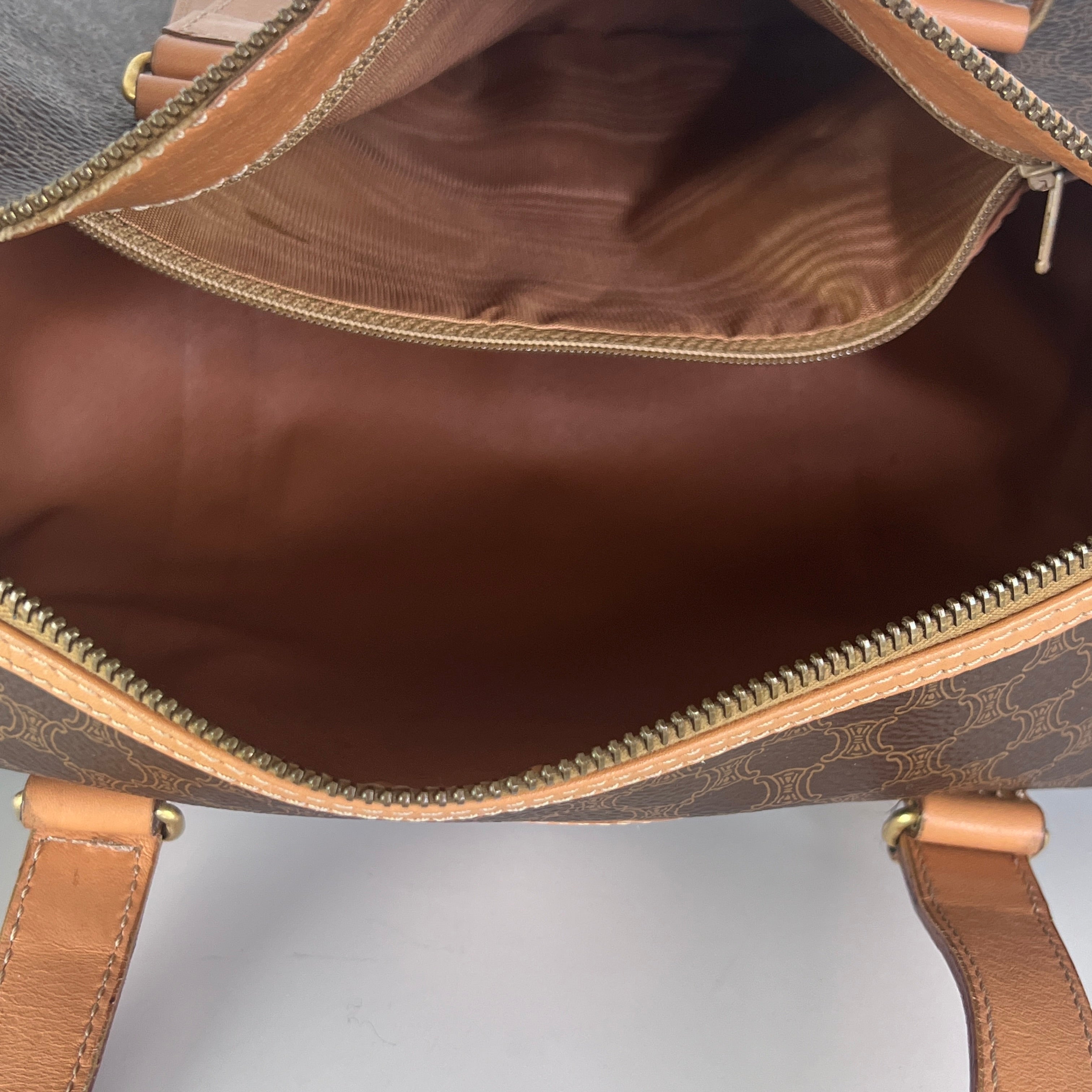 Sac à main CELINE Papillon toile et cuir marron