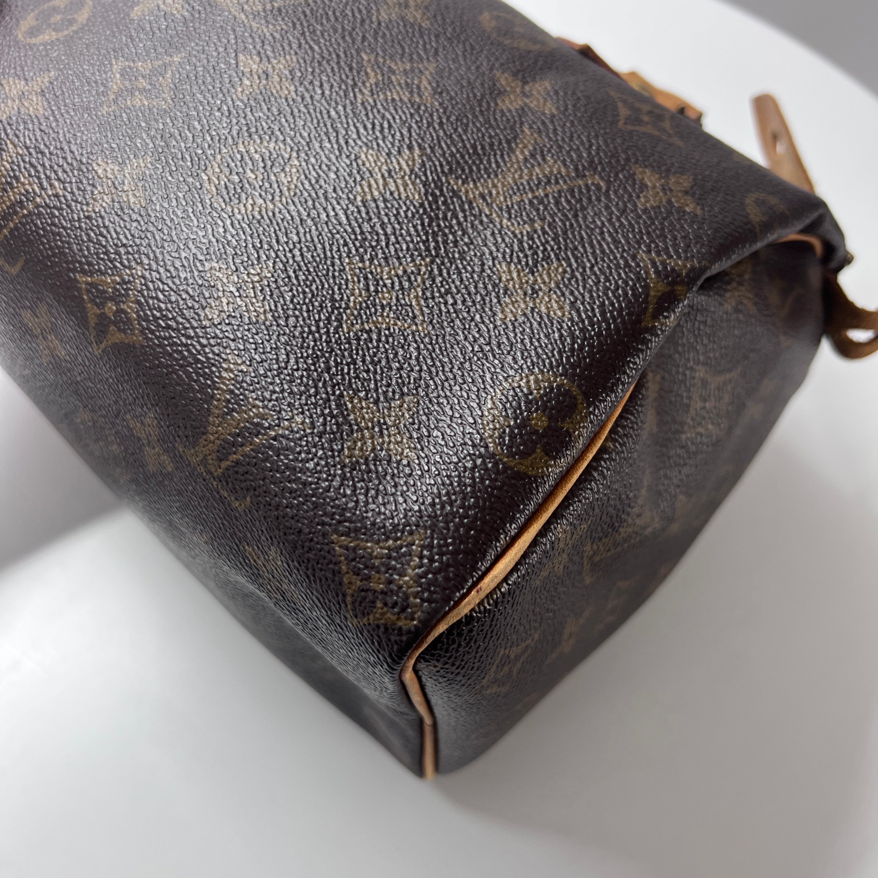 Sac à main LOUIS VUITTON Speedy 25 toile et cuir marron