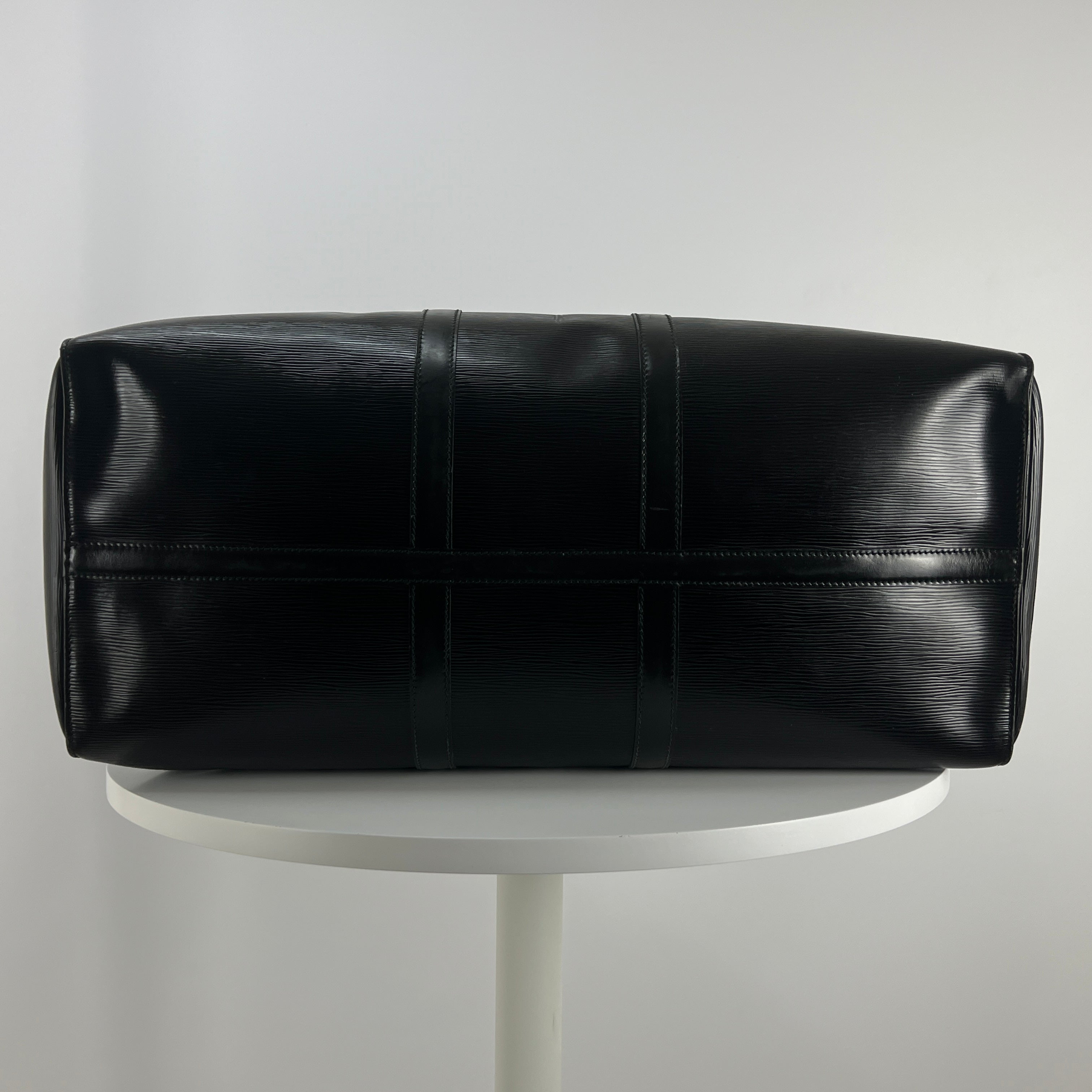 LOUIS VUITTON Keepall 55 black epi leather handbag