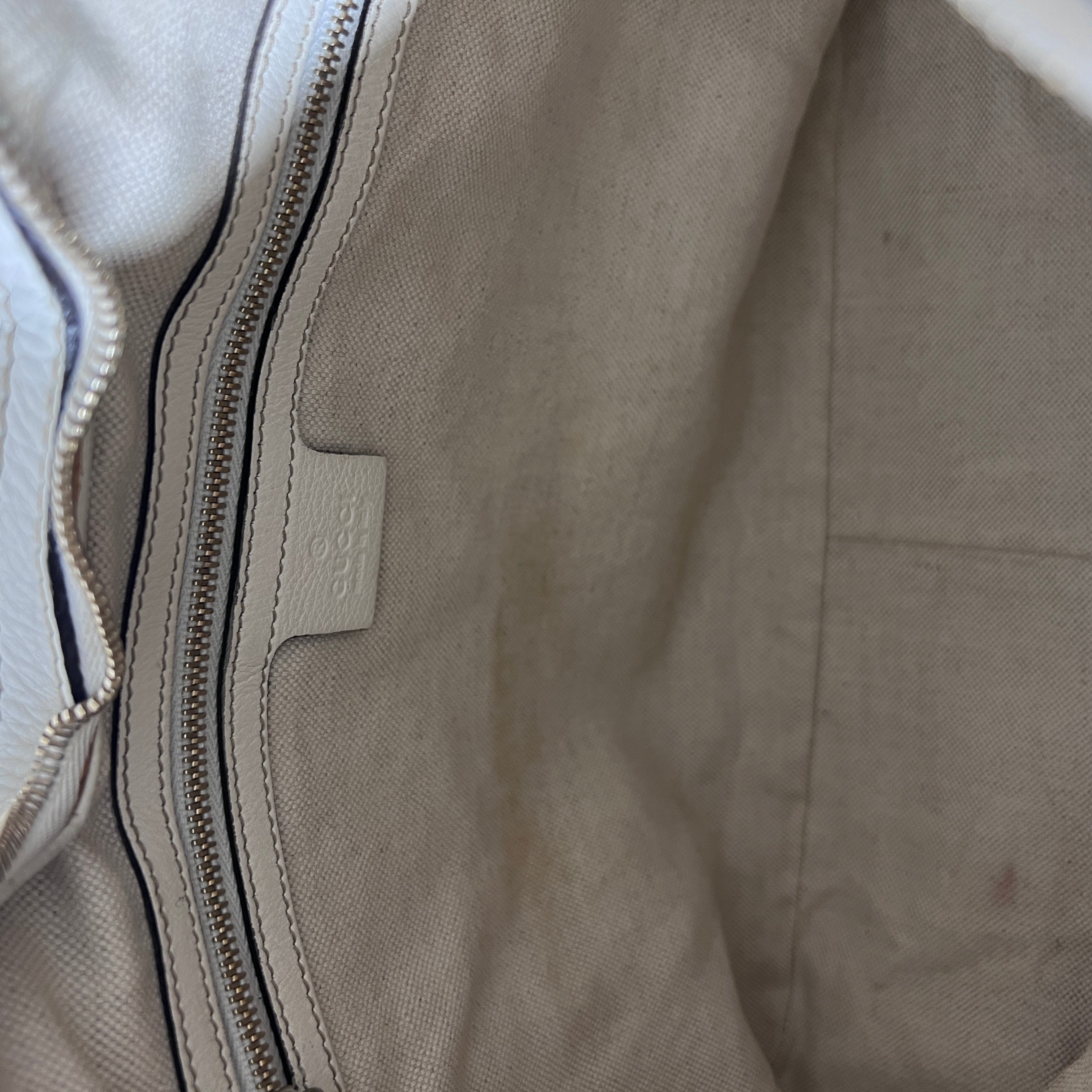 GUCCI Horsebit beige leather handbag