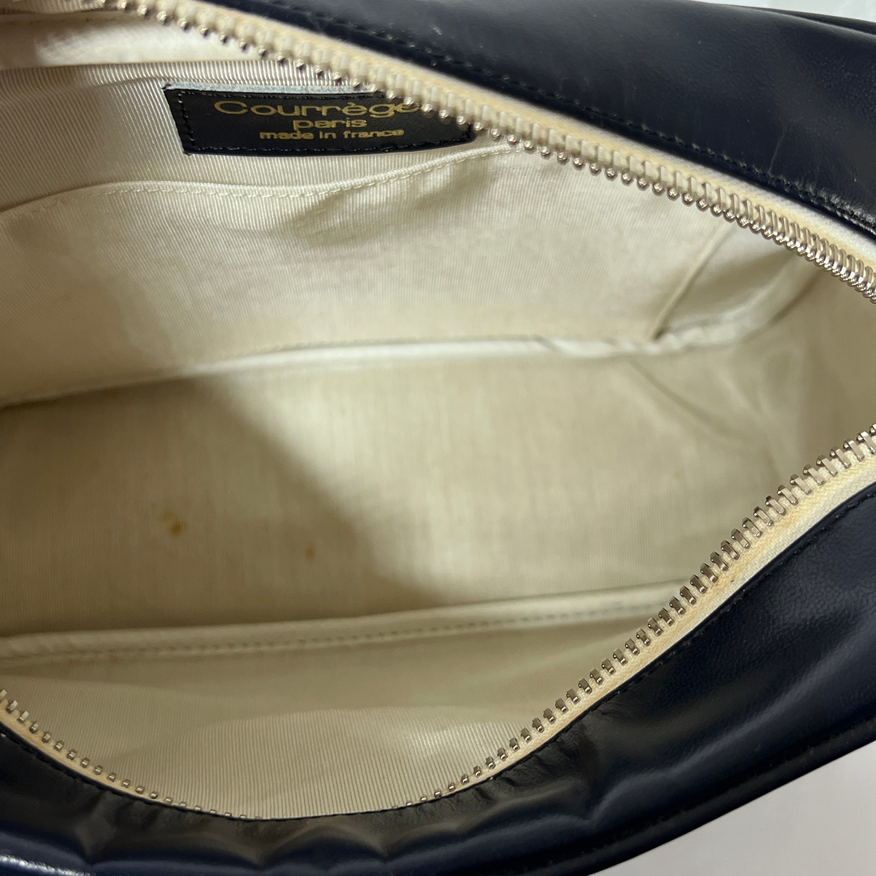 COURREGES Camera blue leather handbag