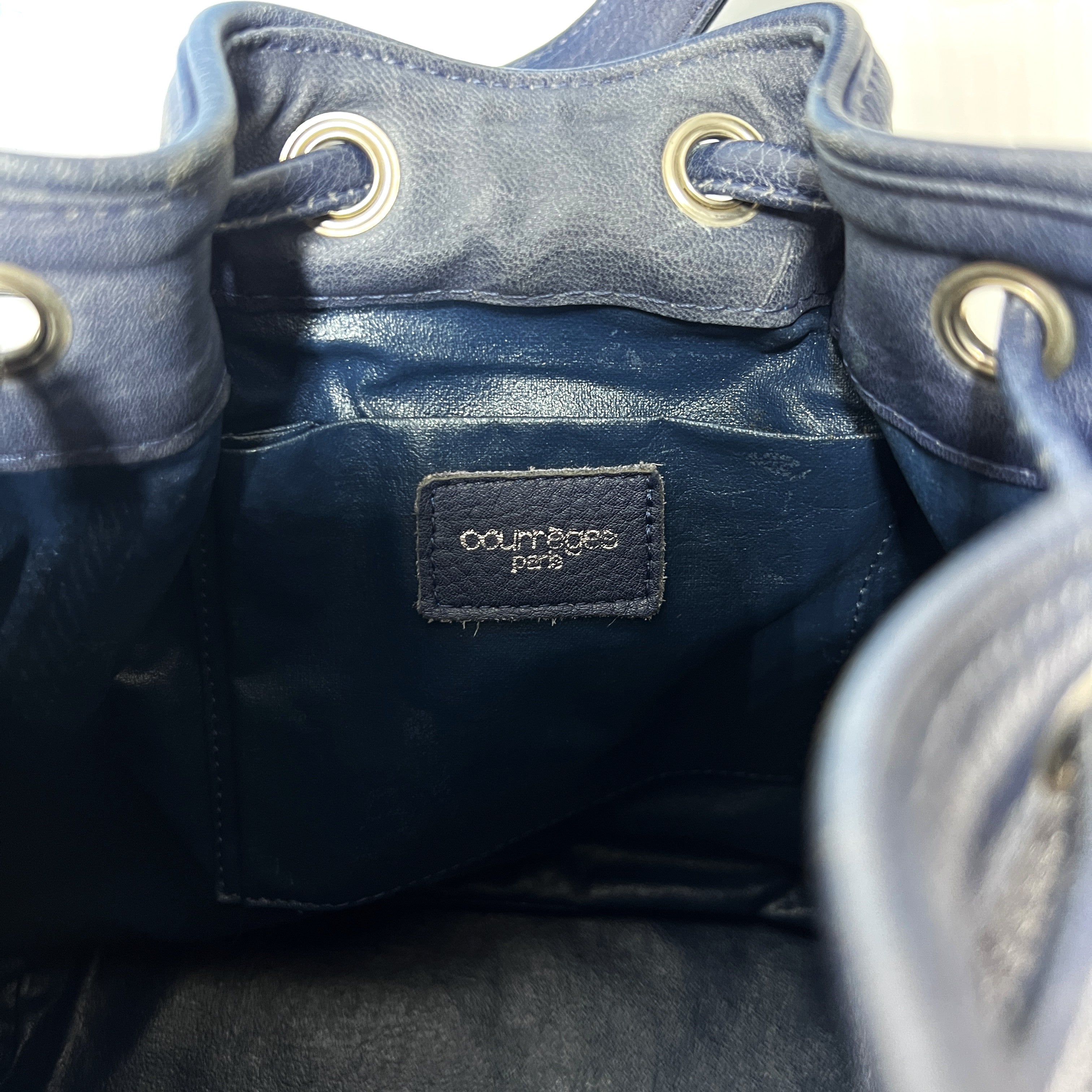 Sac à main COURREGES Bucket cuir bleu