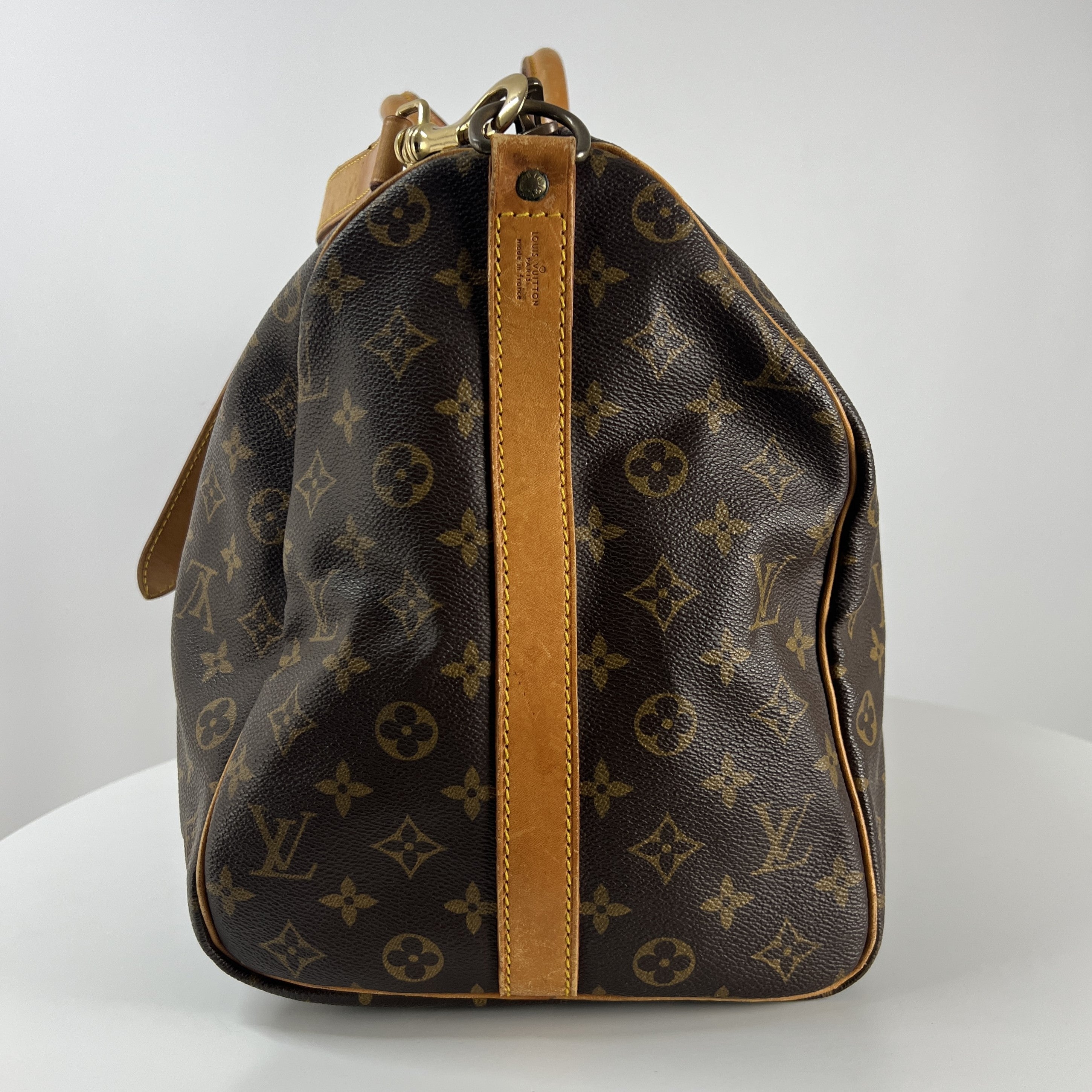 LOUIS VUITTON Keepall 50 canvas and brown leather handbag