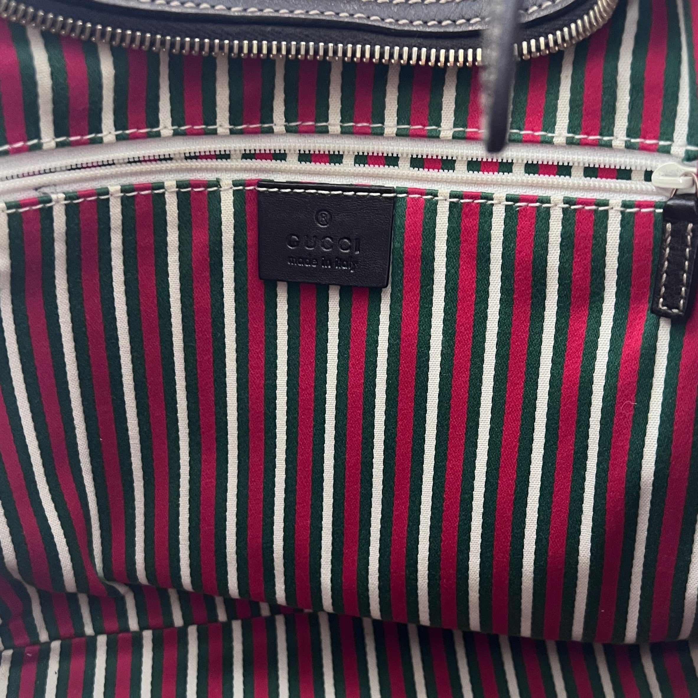 GUCCI Hobo handbag in brown canvas and leather