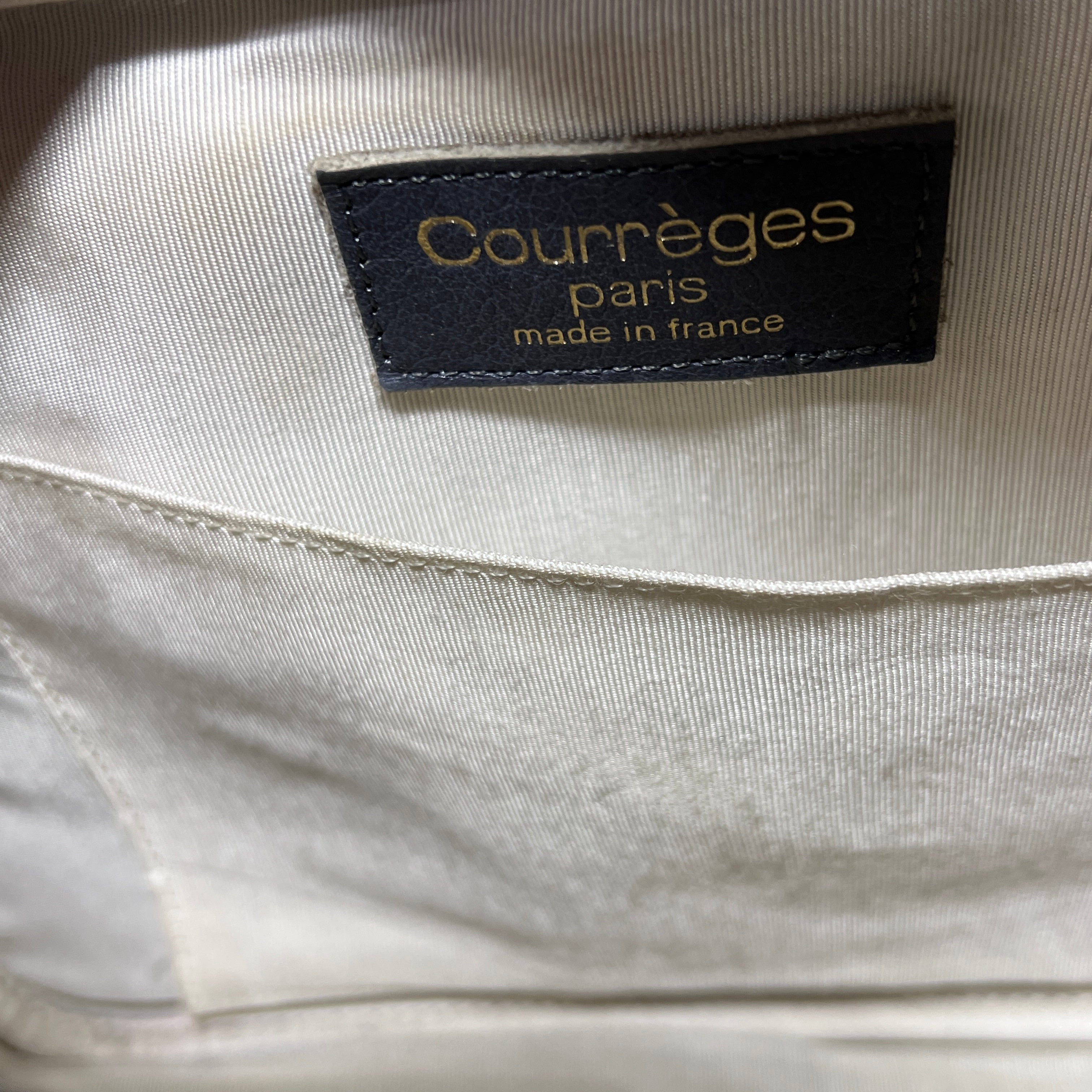 COURREGES Camera gray leather handbag