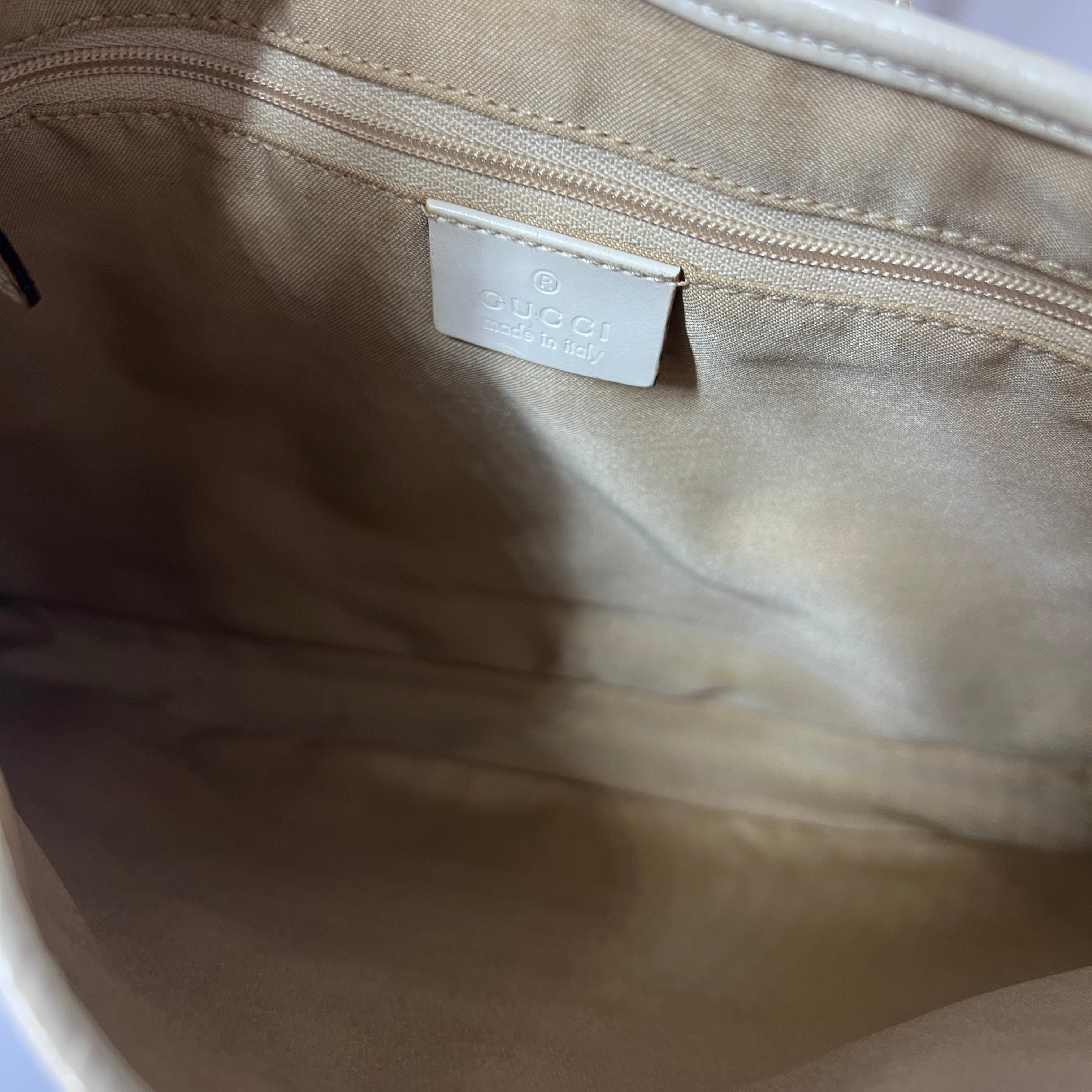 Sac à main GUCCI Jackie toile et cuir beige