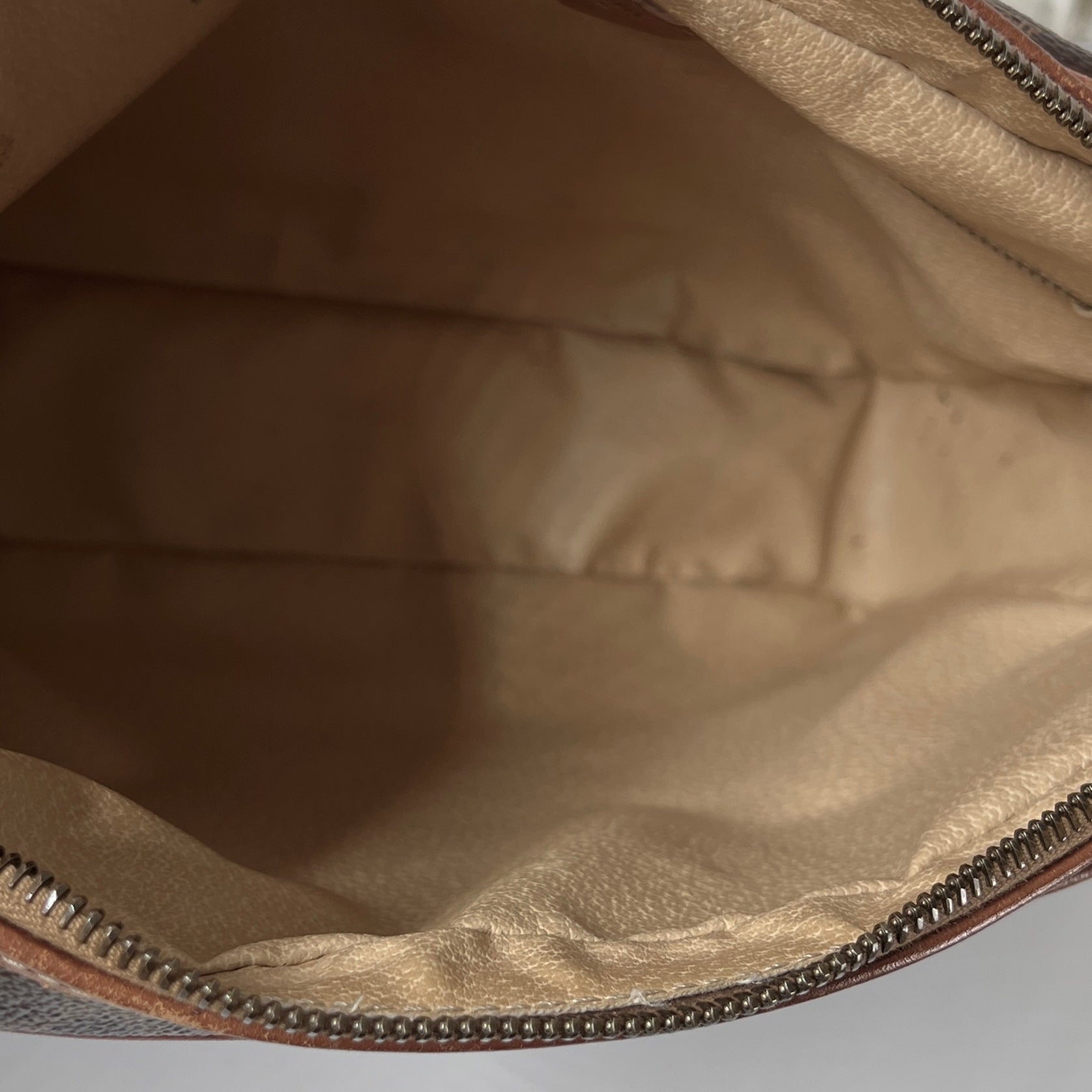 Sac à main CELINE Camera Strap toile et cuir marron