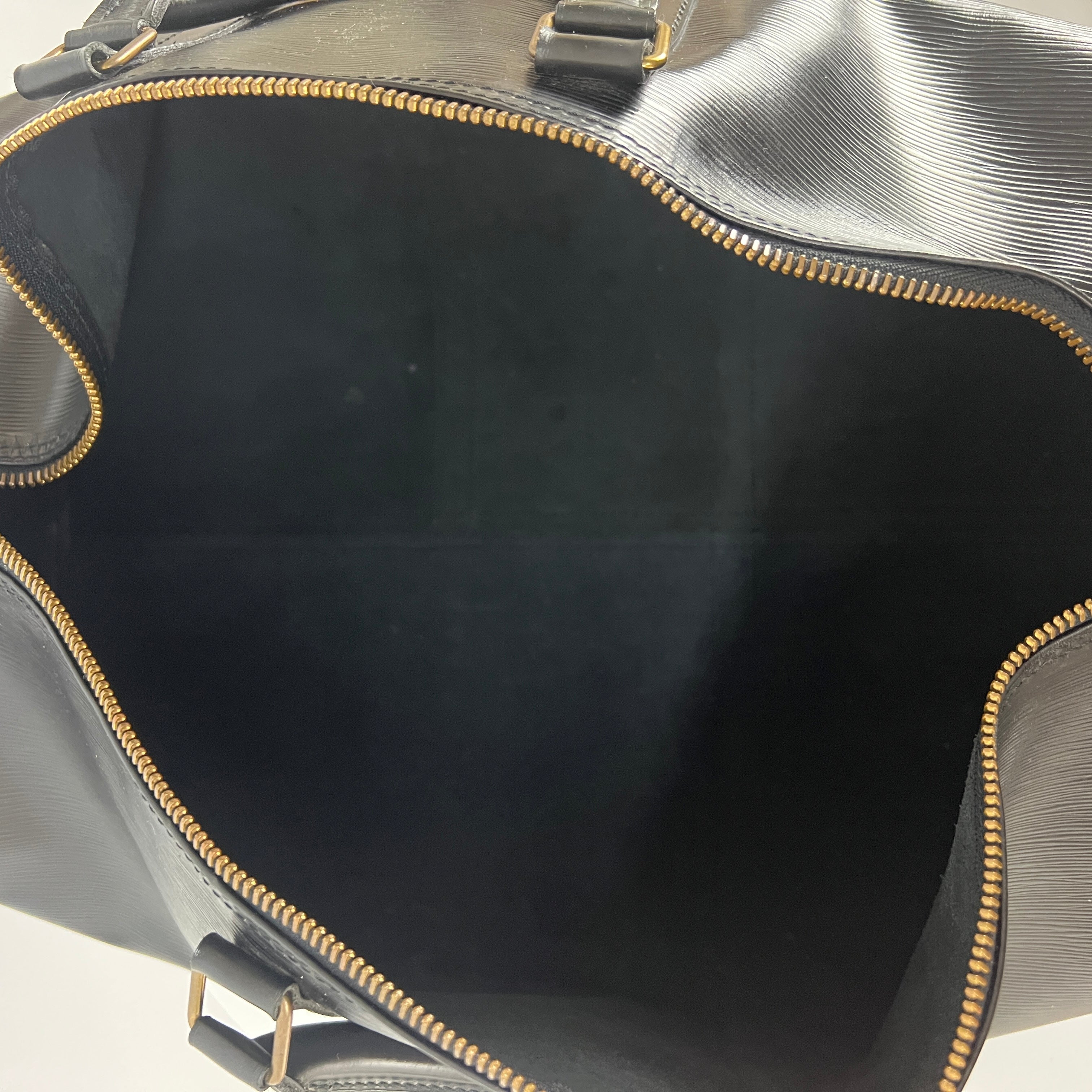 LOUIS VUITTON Keepall 55 black epi leather handbag