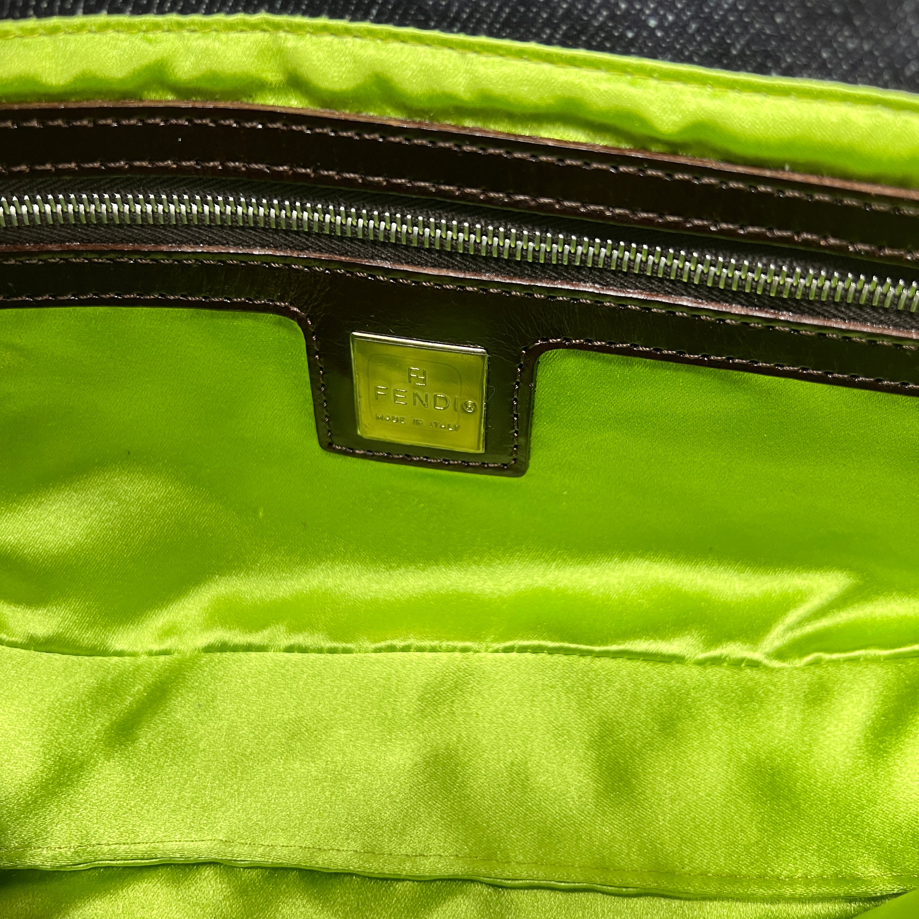 FENDI Mamma Baguette denim blue handbag