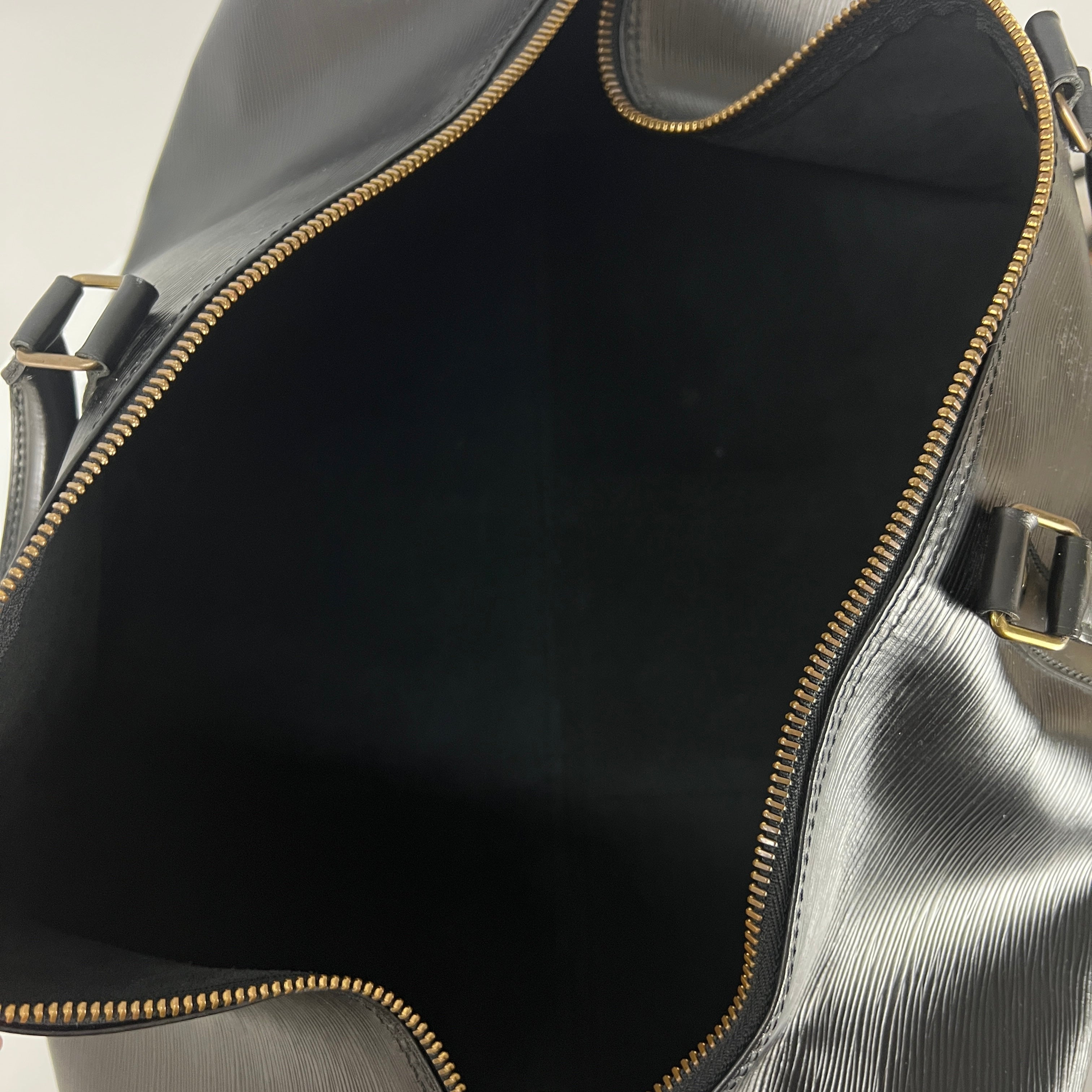 LOUIS VUITTON Keepall 55 black epi leather handbag