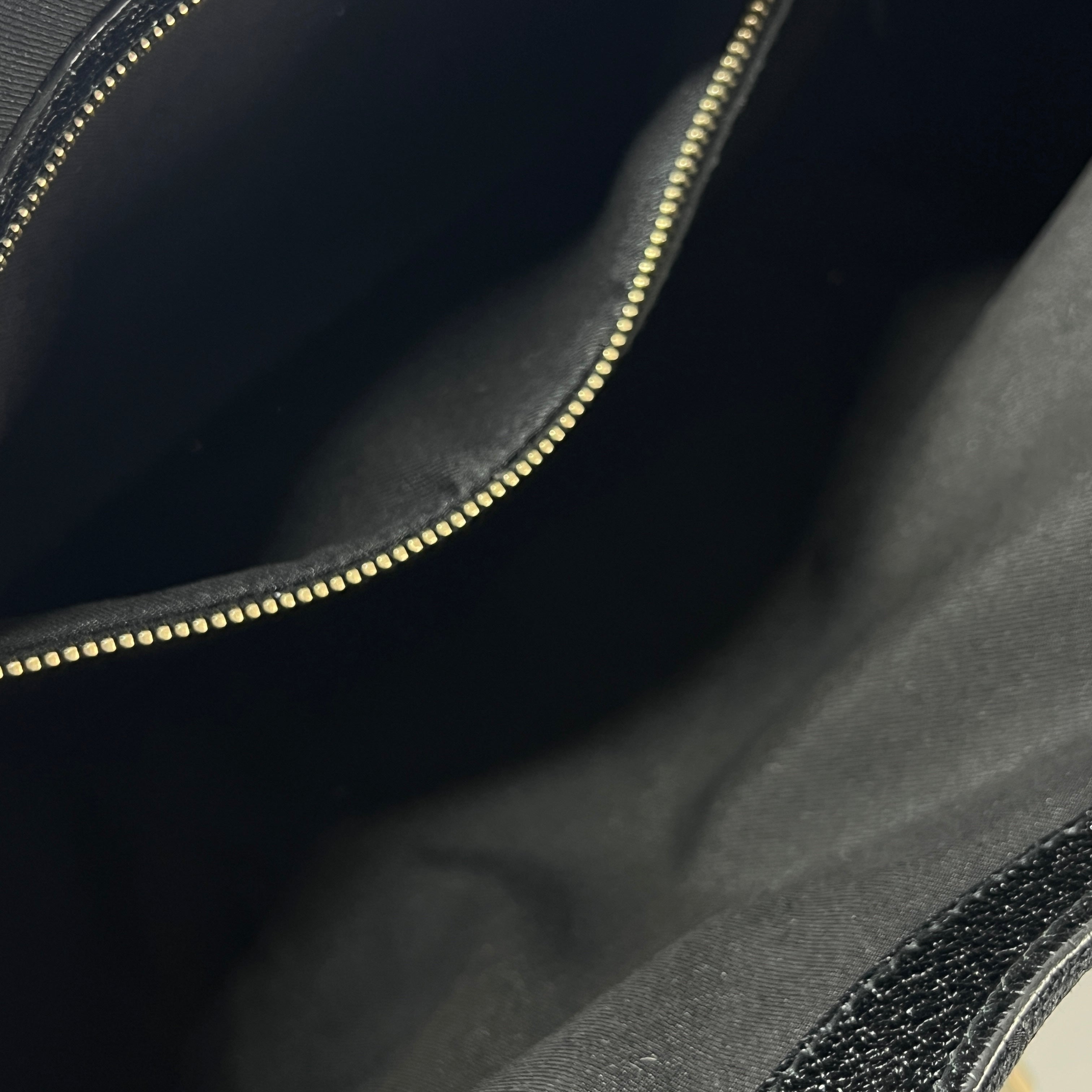 GUCCI Jackie canvas and black leather handbag