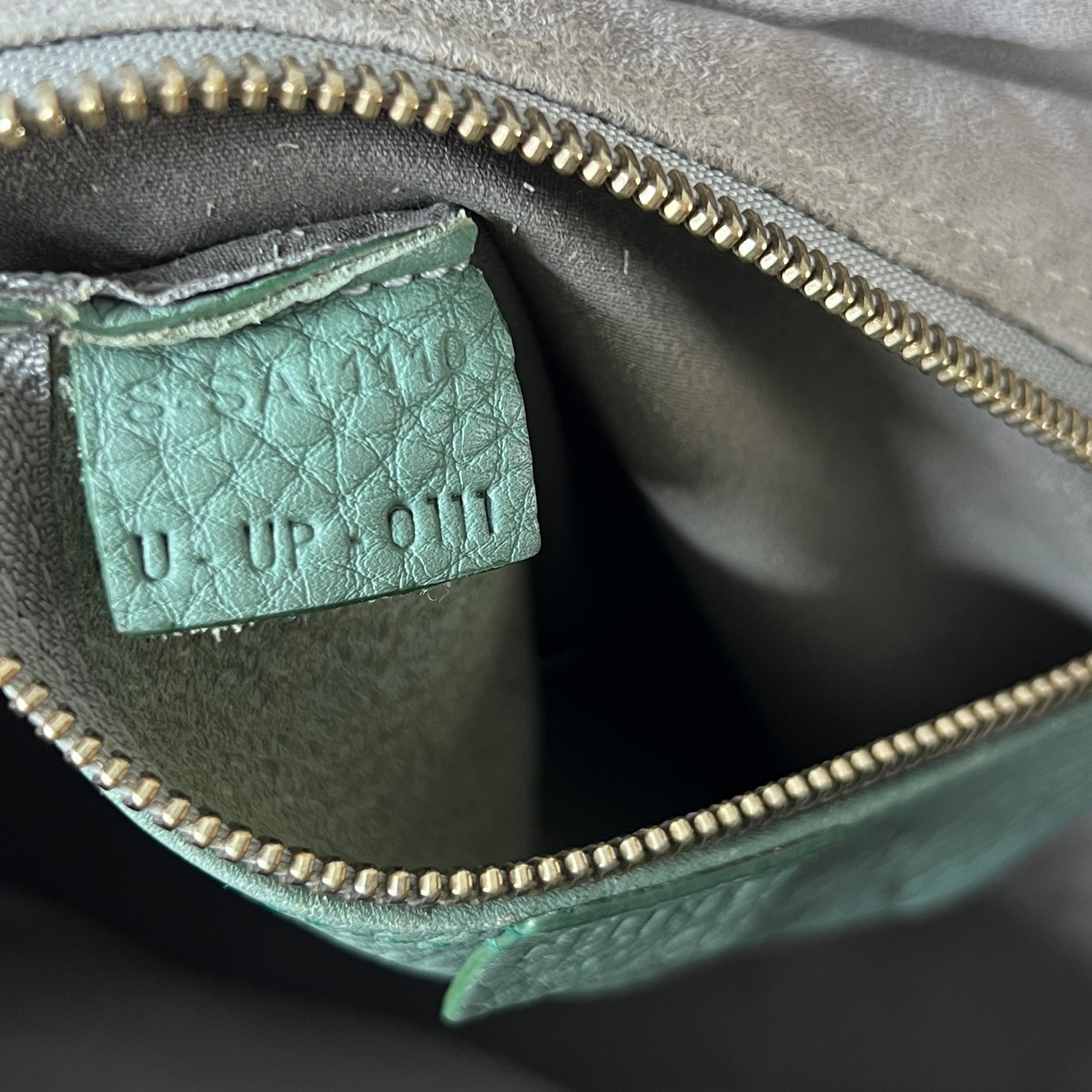 Sac à main CELINE Micro Luggage cuir vert