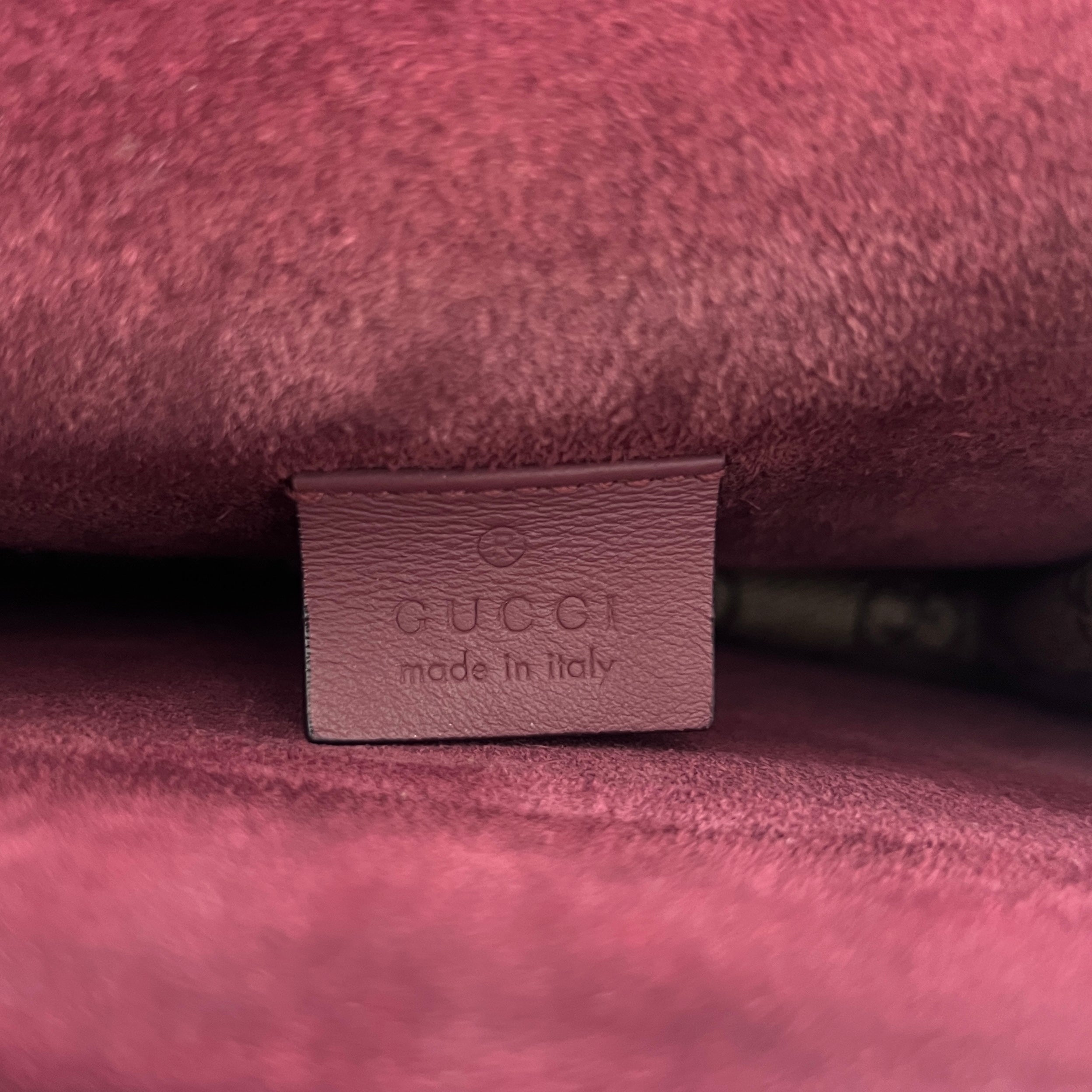 GUCCI Dionysus canvas and brown leather handbag