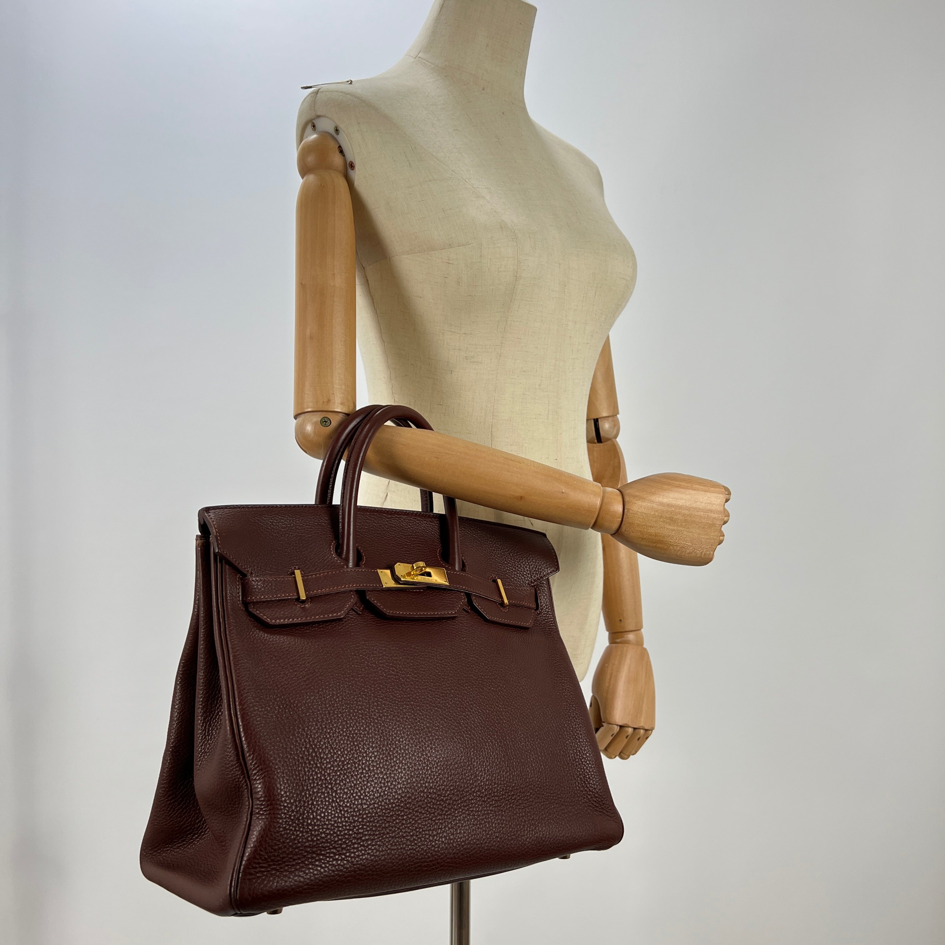 Sac à main HERMES Birkin cuir marron