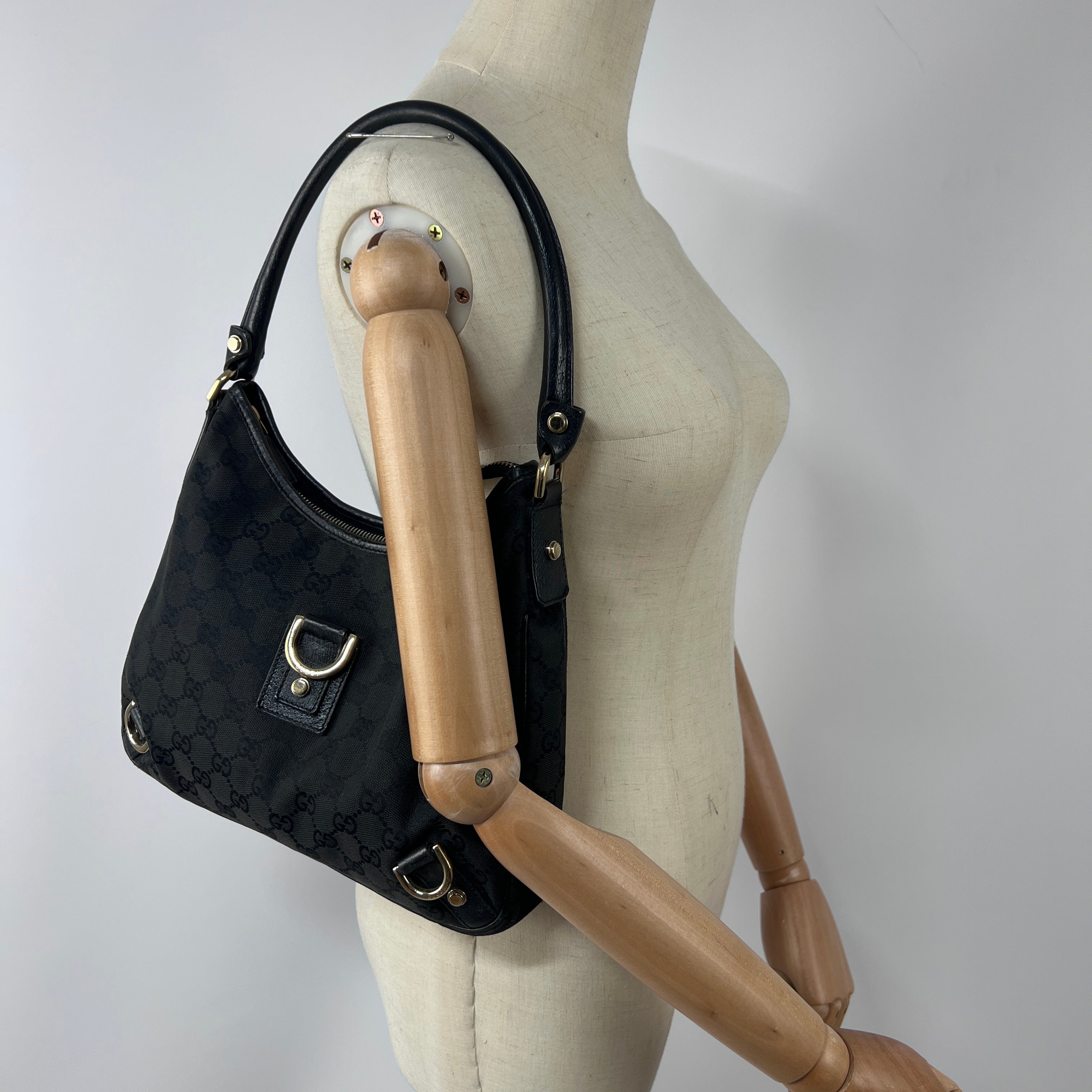 GUCCI Abbey handbag in black canvas and leather