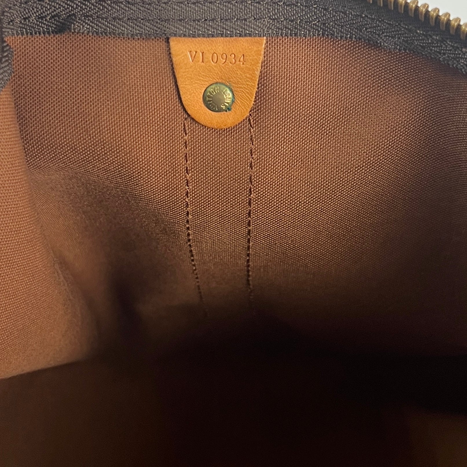 LOUIS VUITTON Keepall 55 canvas and brown leather handbag