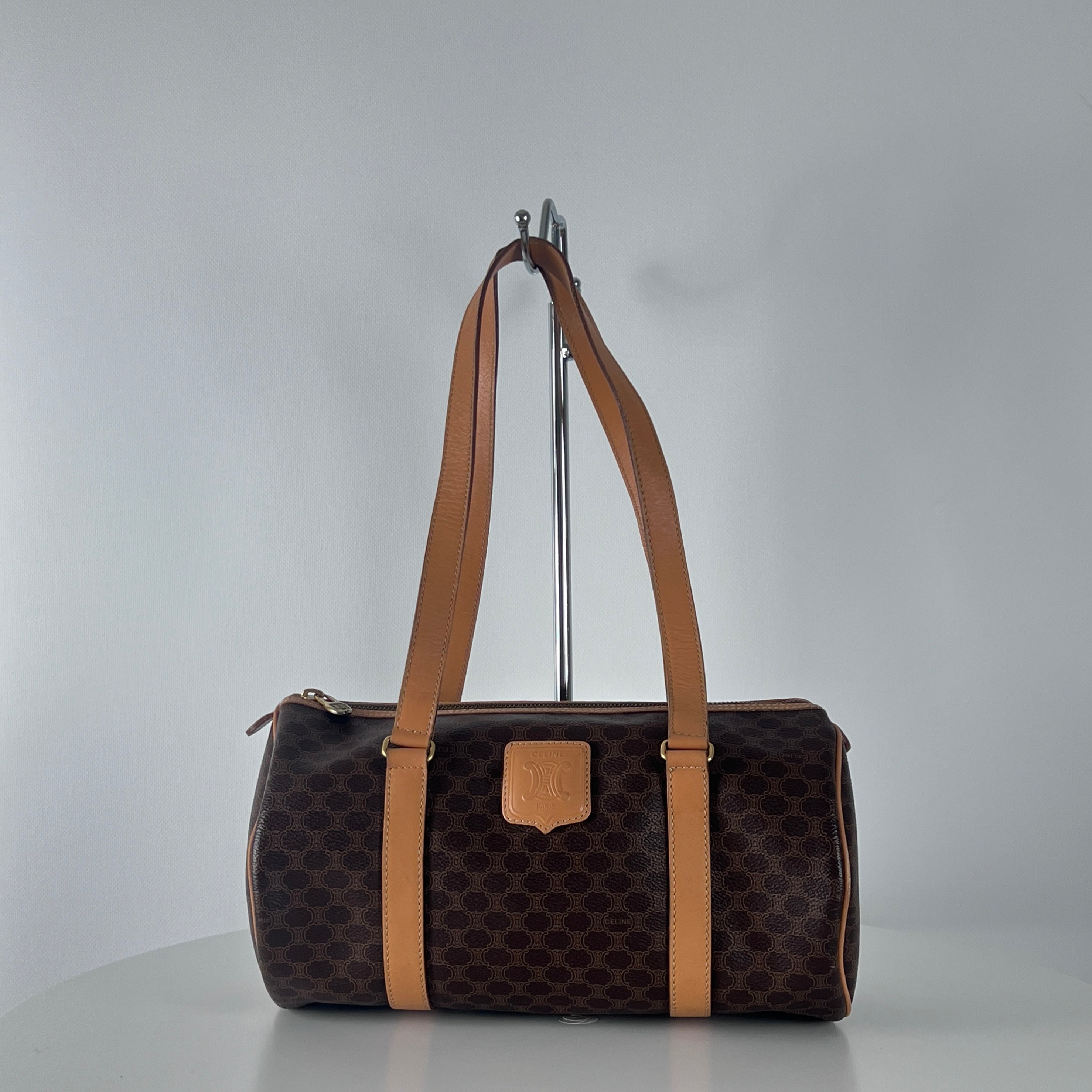 Sac à main CELINE Papillon toile et cuir marron