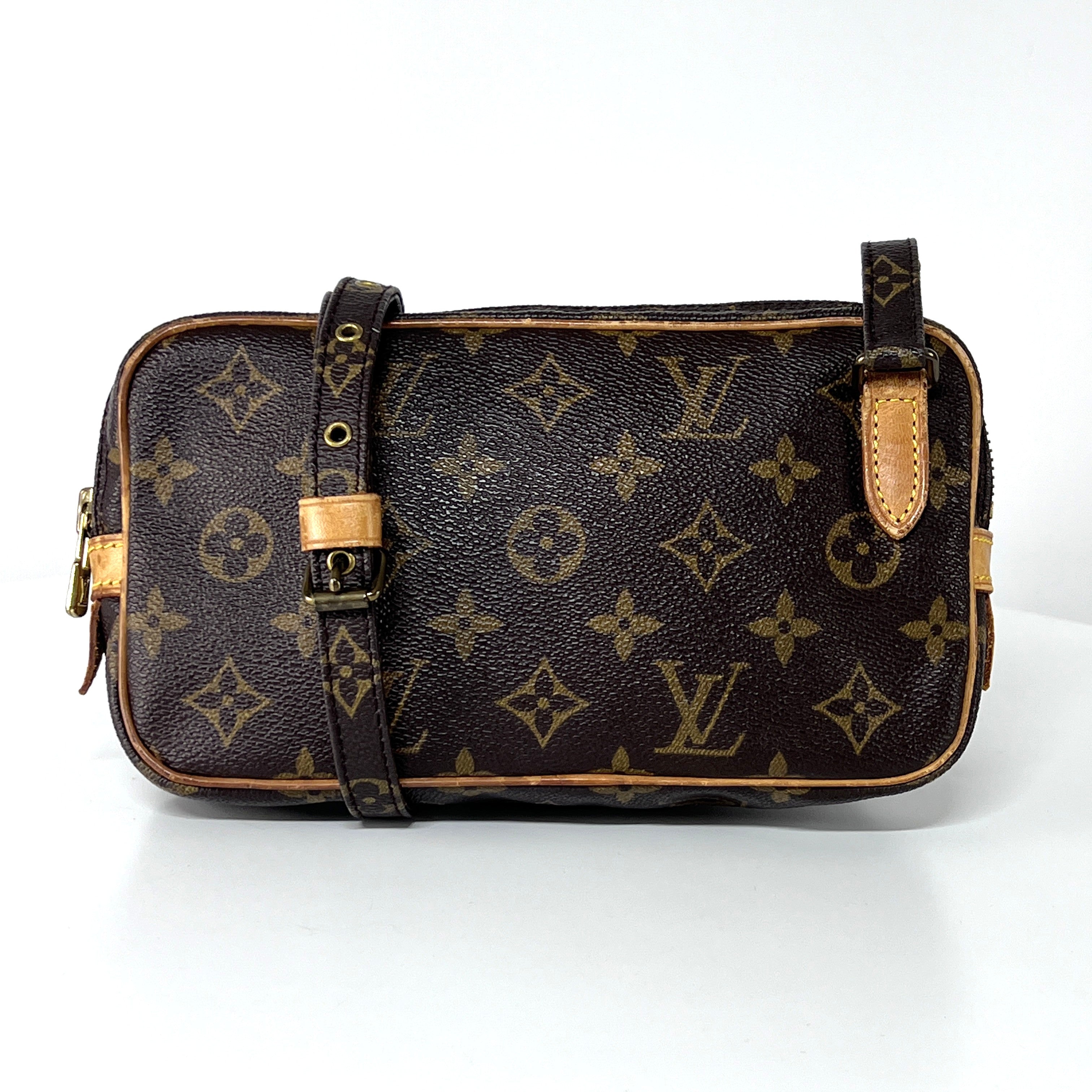 Sac à main LOUIS VUITTON Marly toile et cuir marron