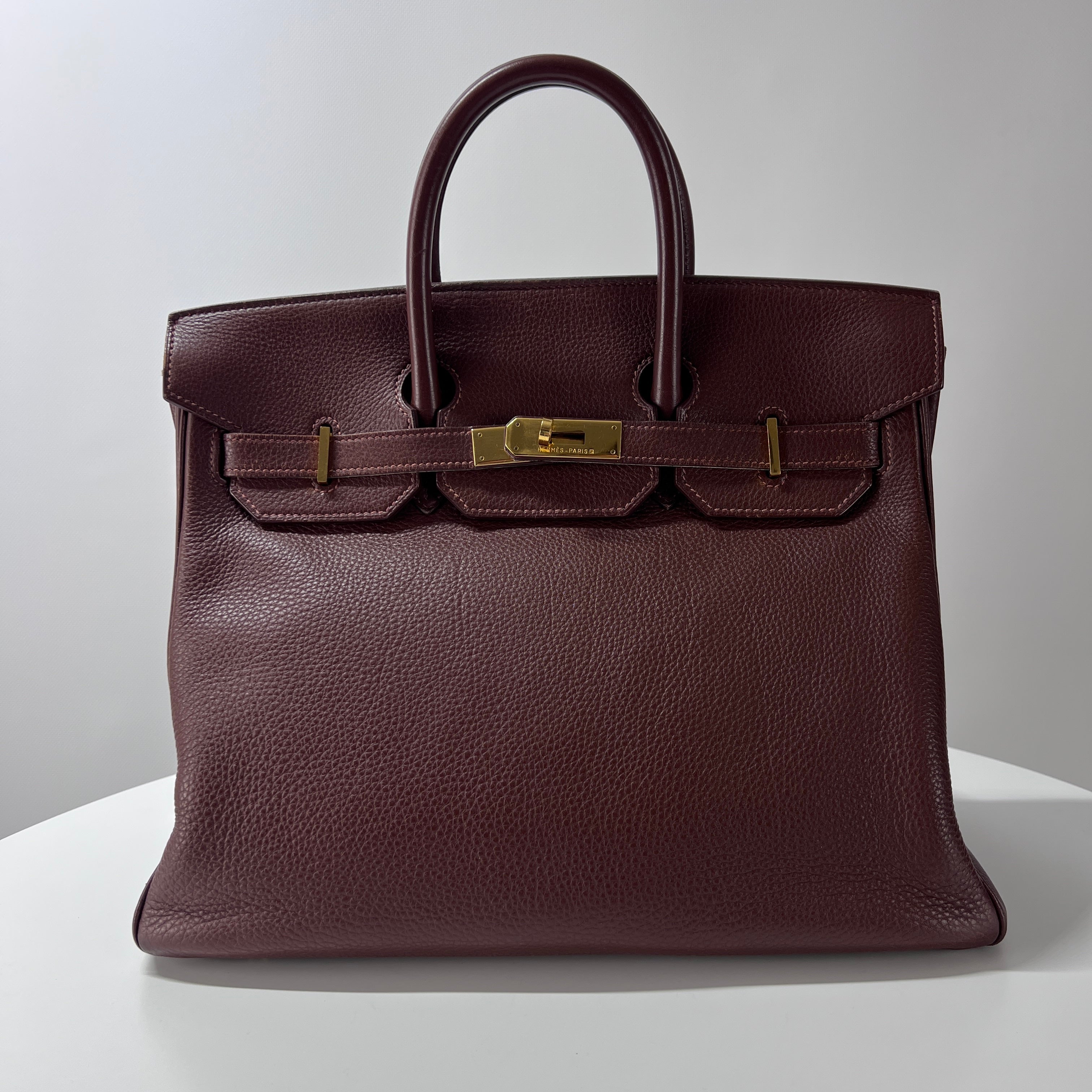 HERMES Birkin brown leather handbag