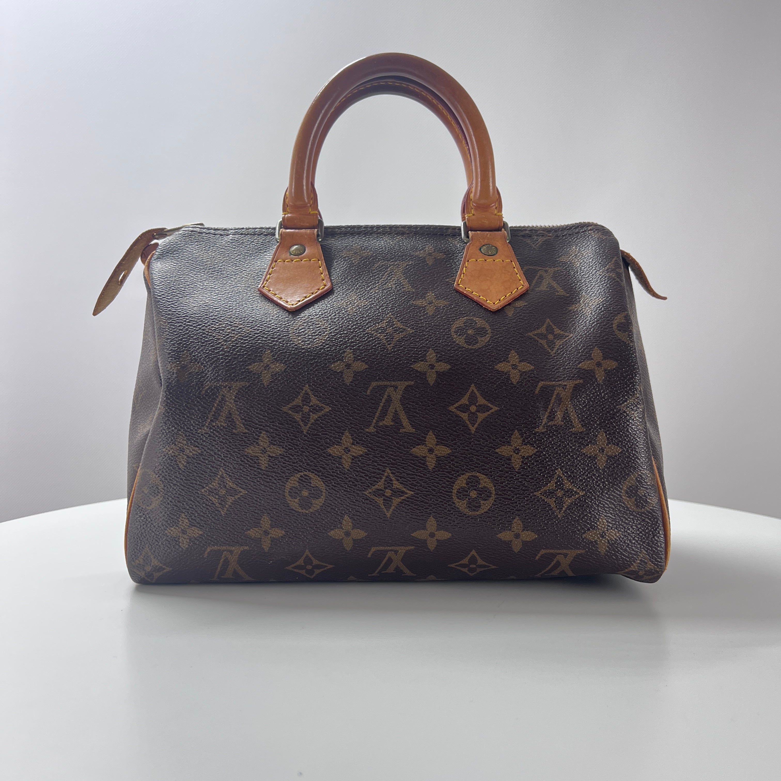 Sac à main LOUIS VUITTON Speedy 25 toile et cuir marron