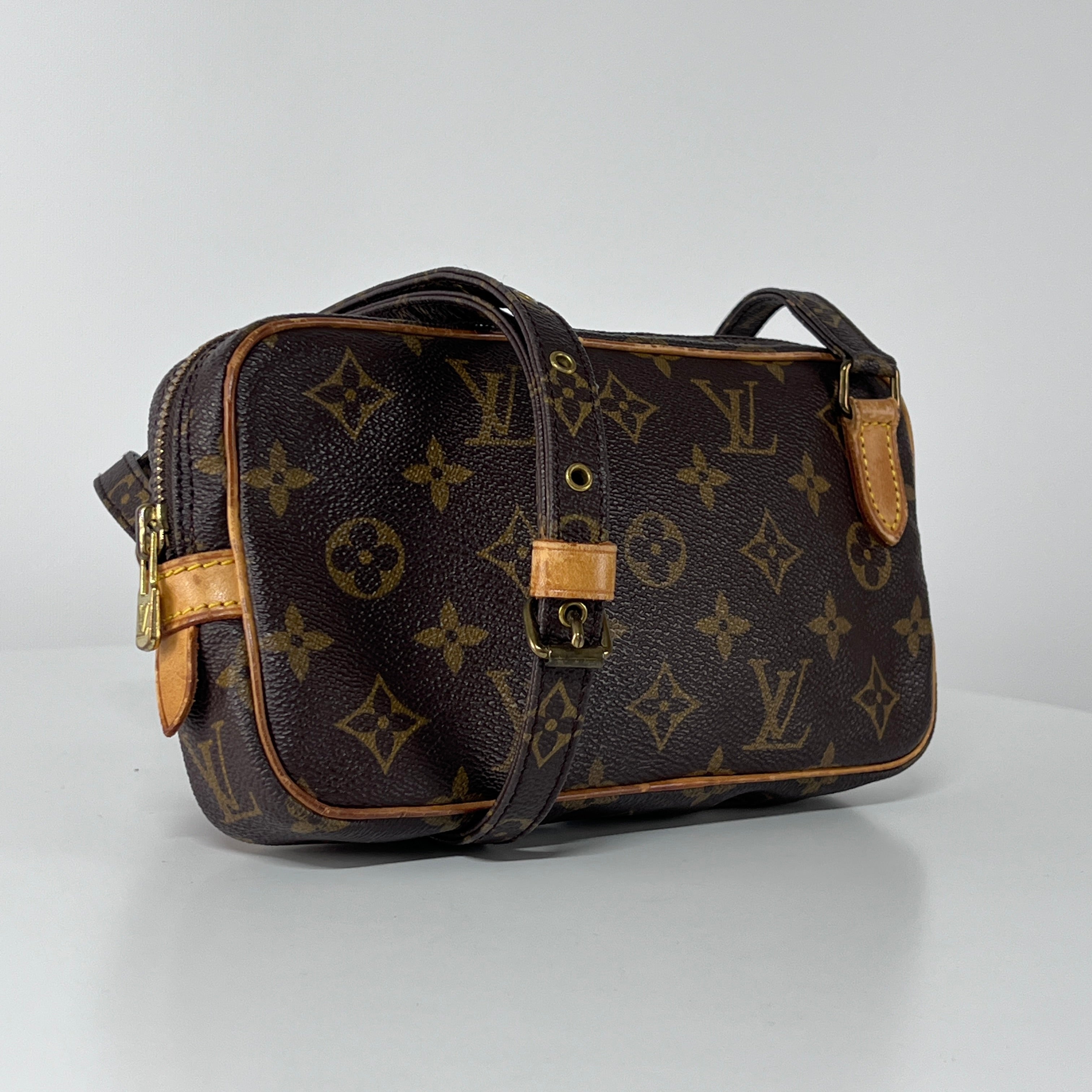 Sac à main LOUIS VUITTON Marly toile et cuir marron