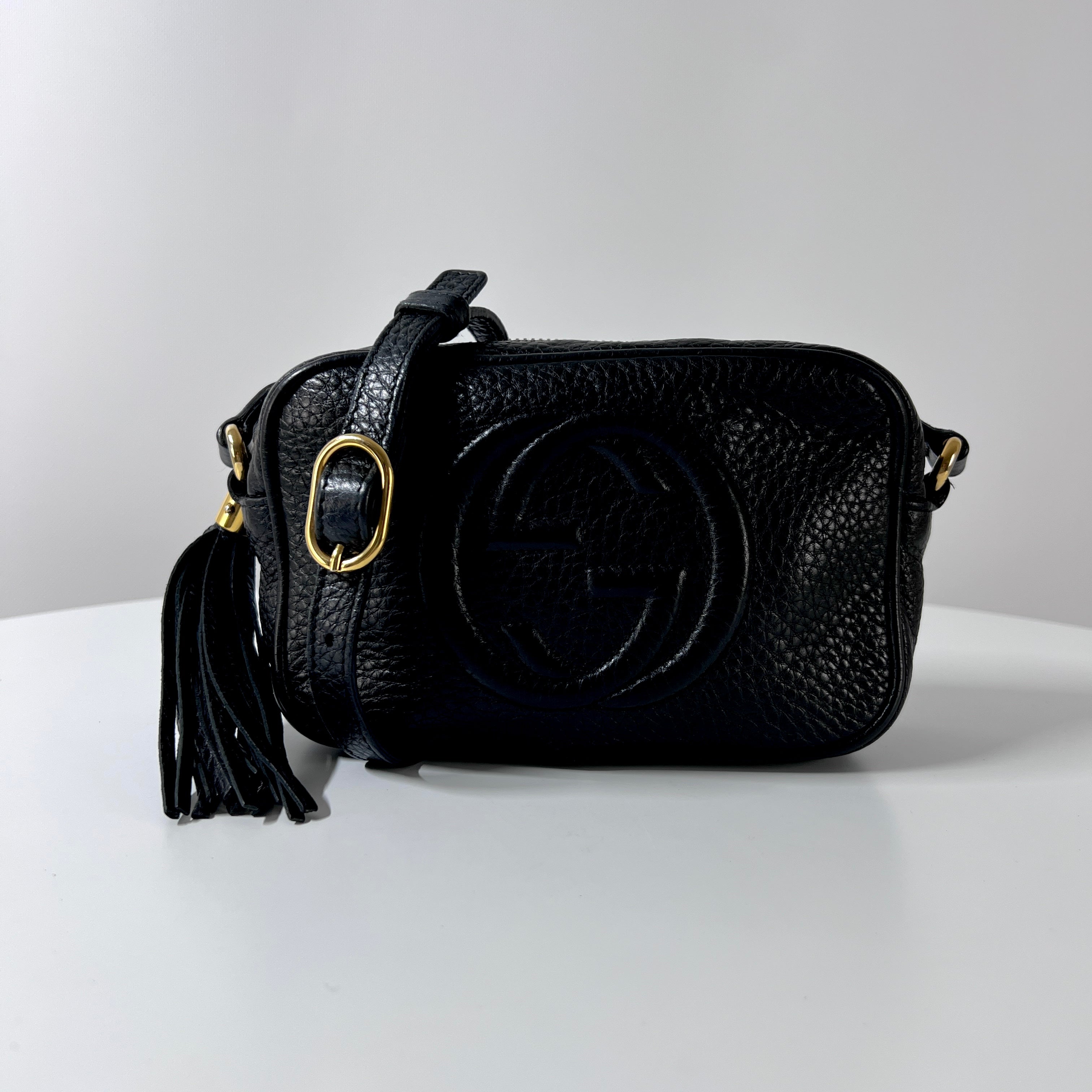 Sac à main GUCCI Camera Soho Disco cuir noir