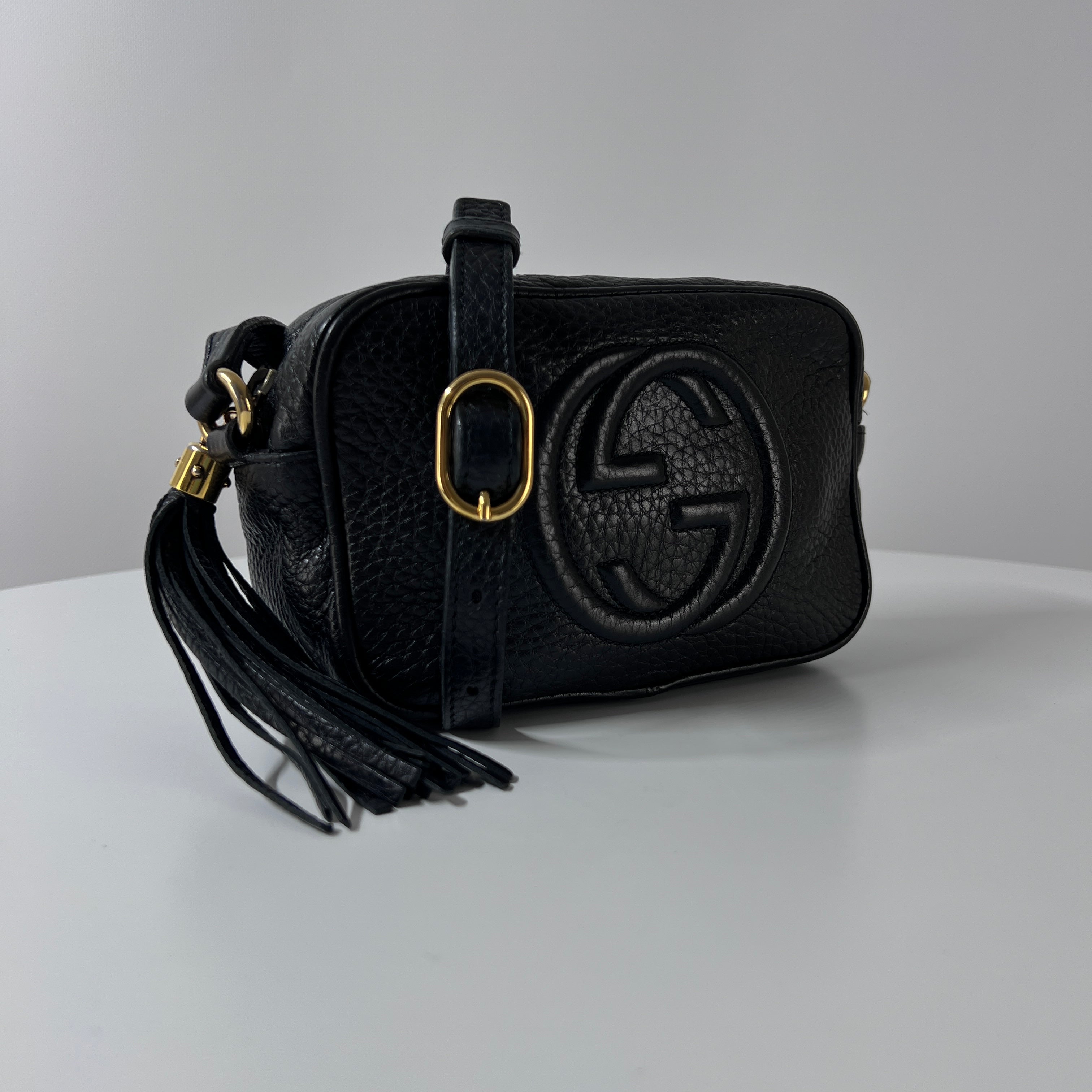 Sac à main GUCCI Camera Soho Disco cuir noir