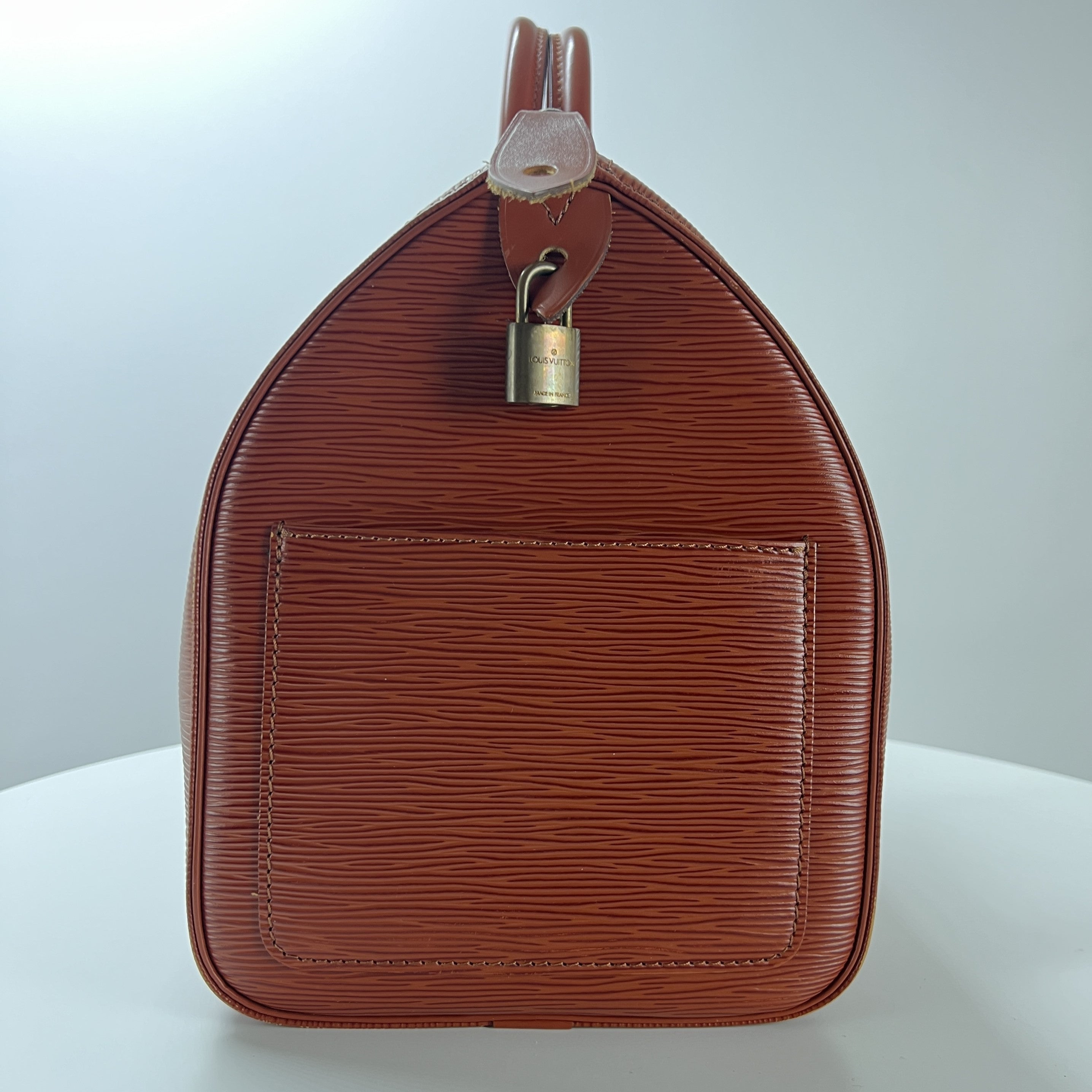 LOUIS VUITTON Speedy 35 handbag in brown epi leather