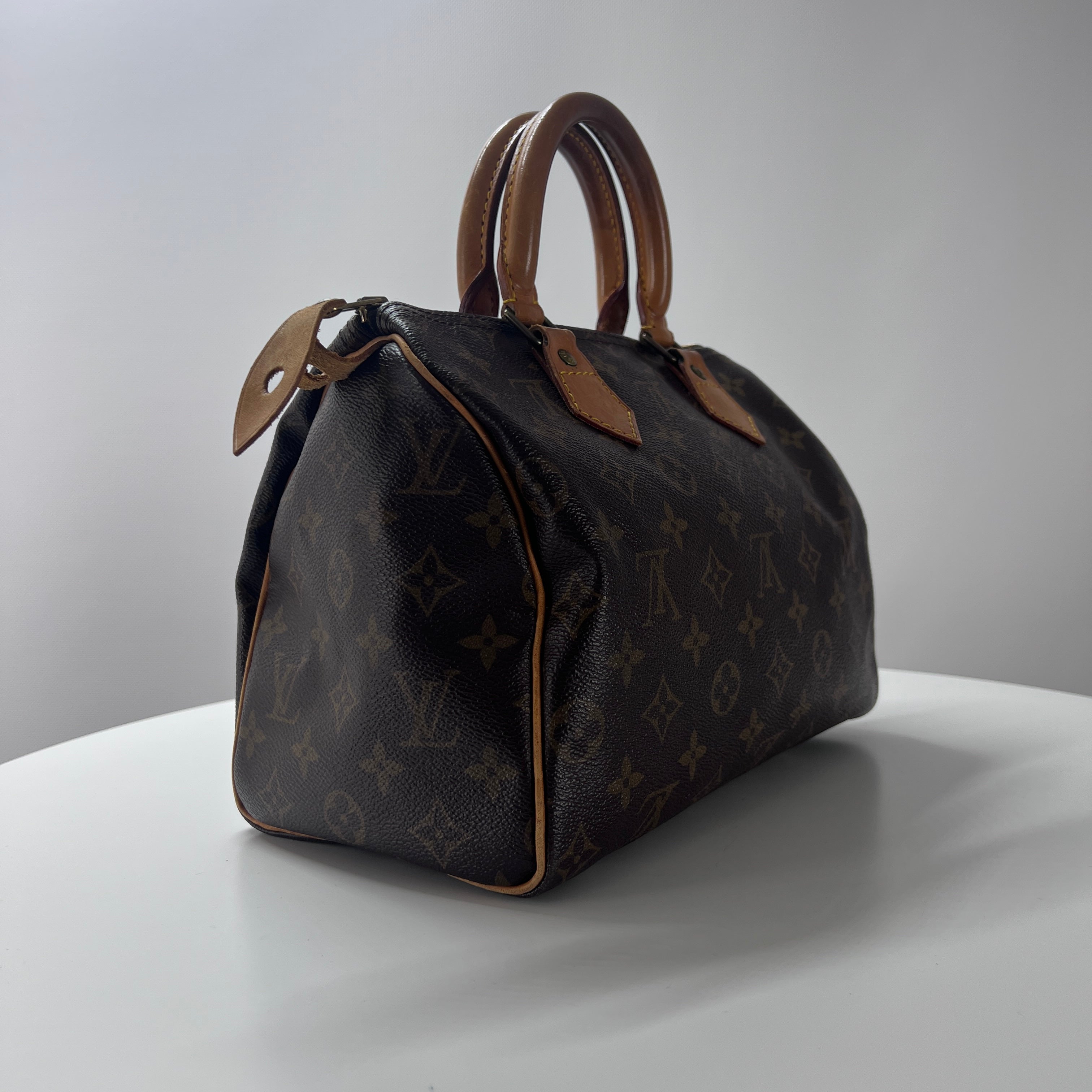 Sac à main LOUIS VUITTON Speedy 25 toile et cuir marron