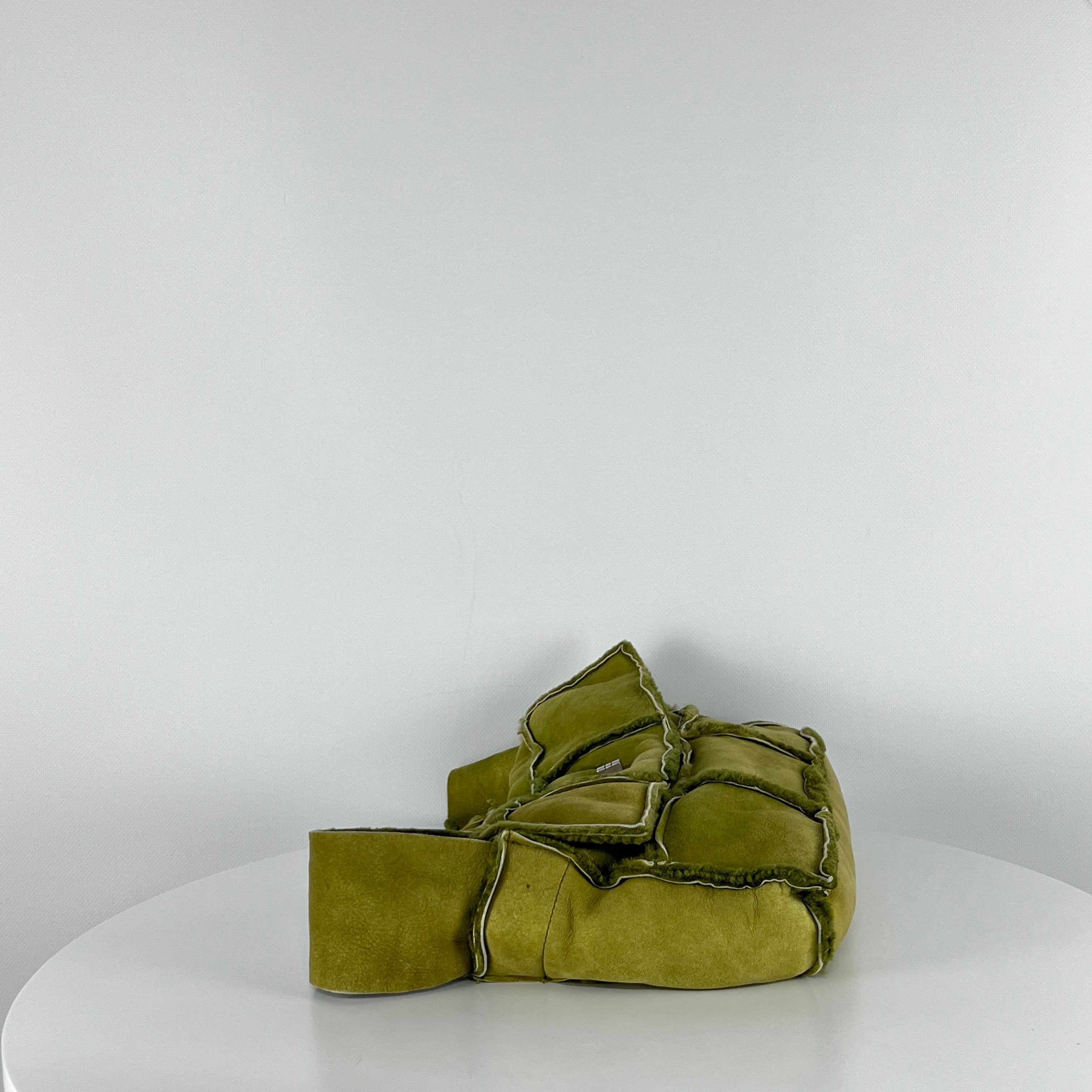 Sac à main CHANEL Choco Bar mouton vert