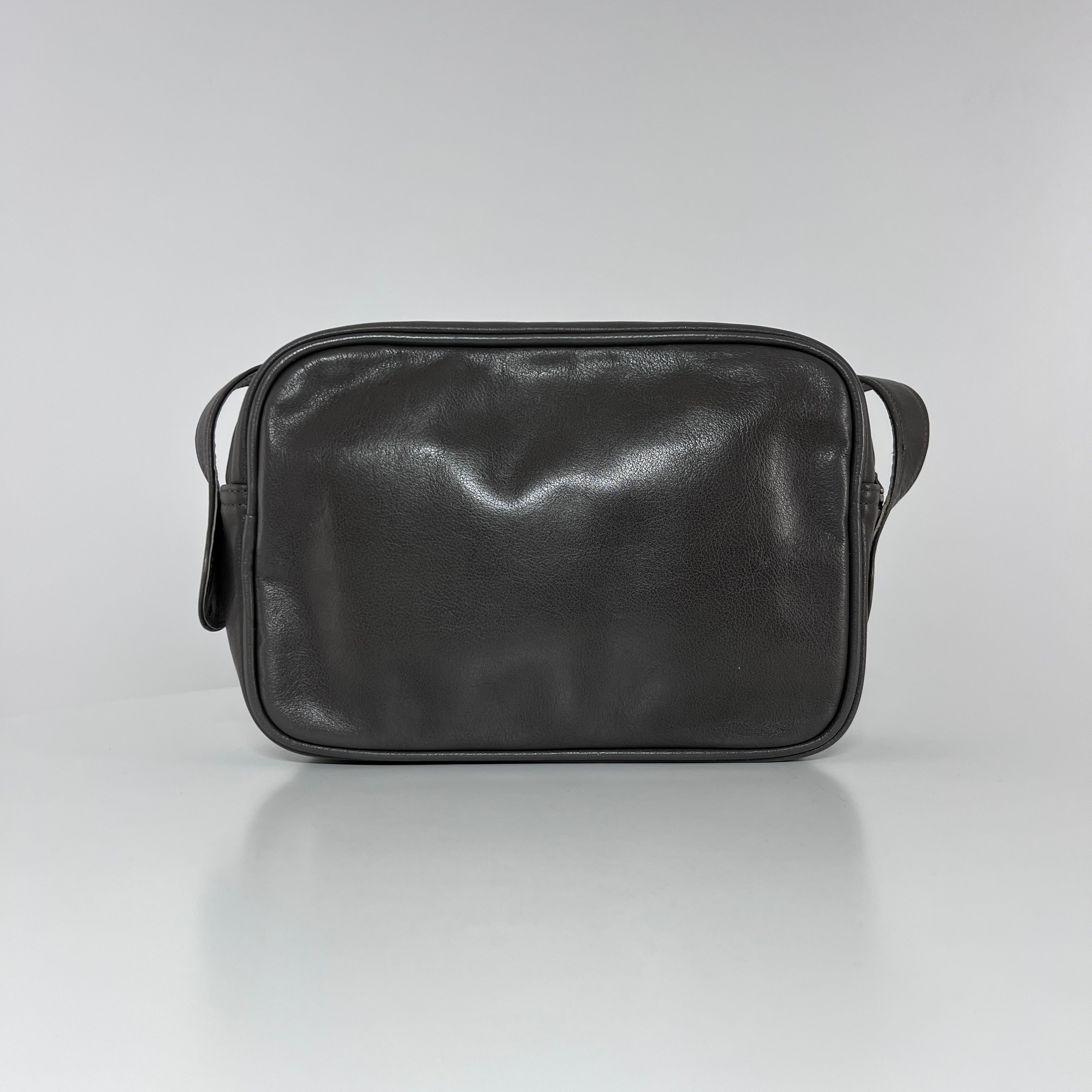 COURREGES Camera gray leather handbag