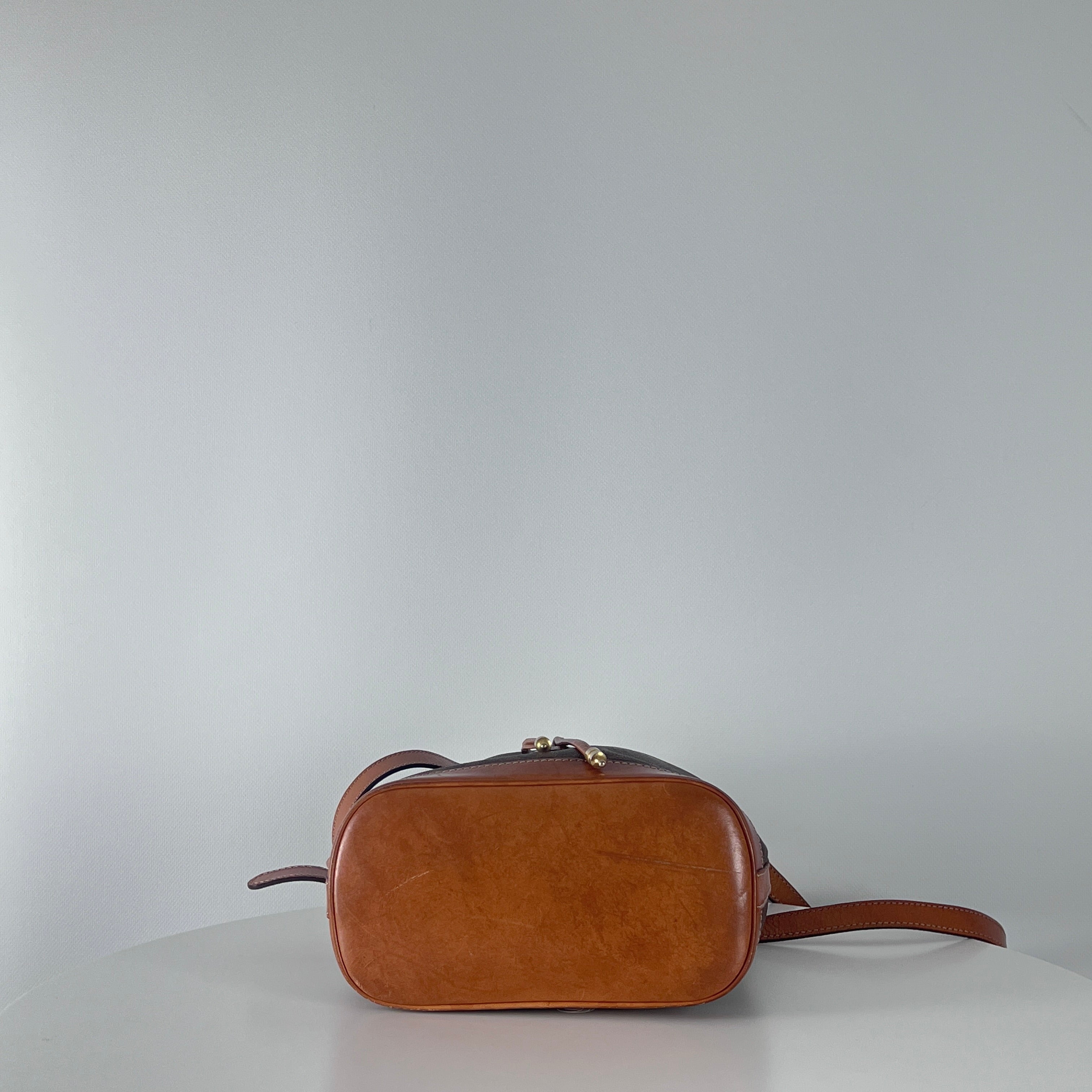 Sac à main CELINE Seau toile et cuir marron