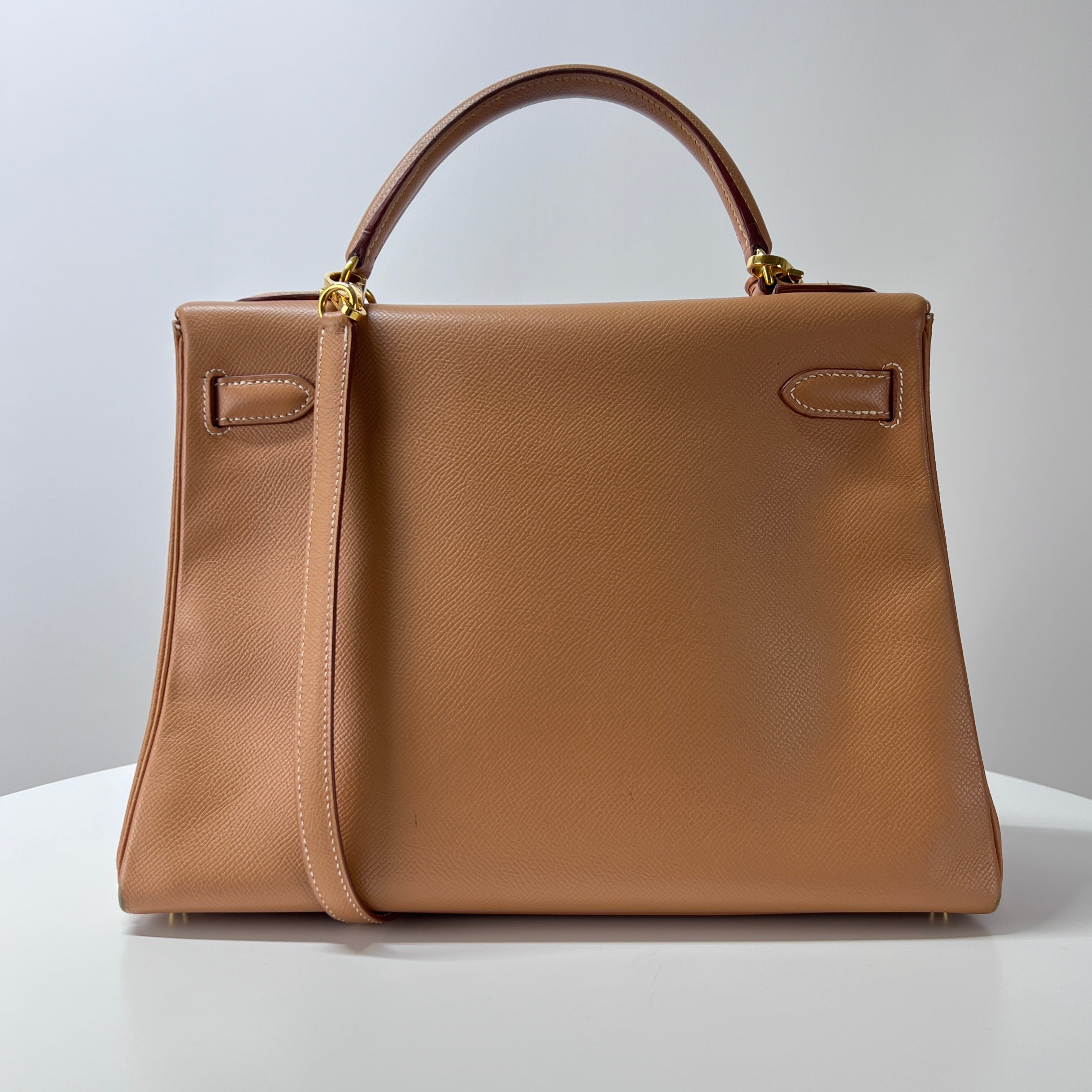 Sac à main HERMES Kelly cuir camel