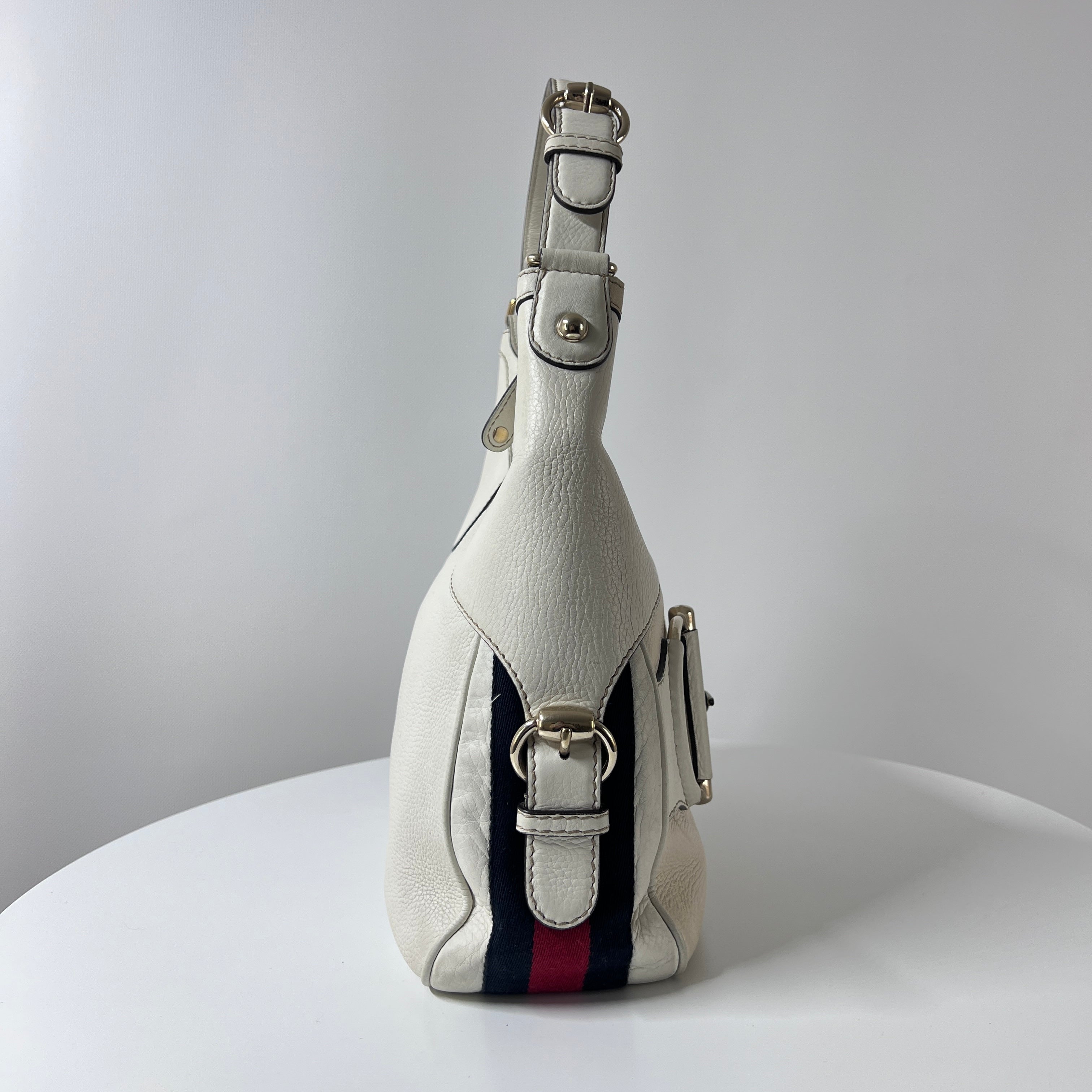 GUCCI Horsebit beige leather handbag