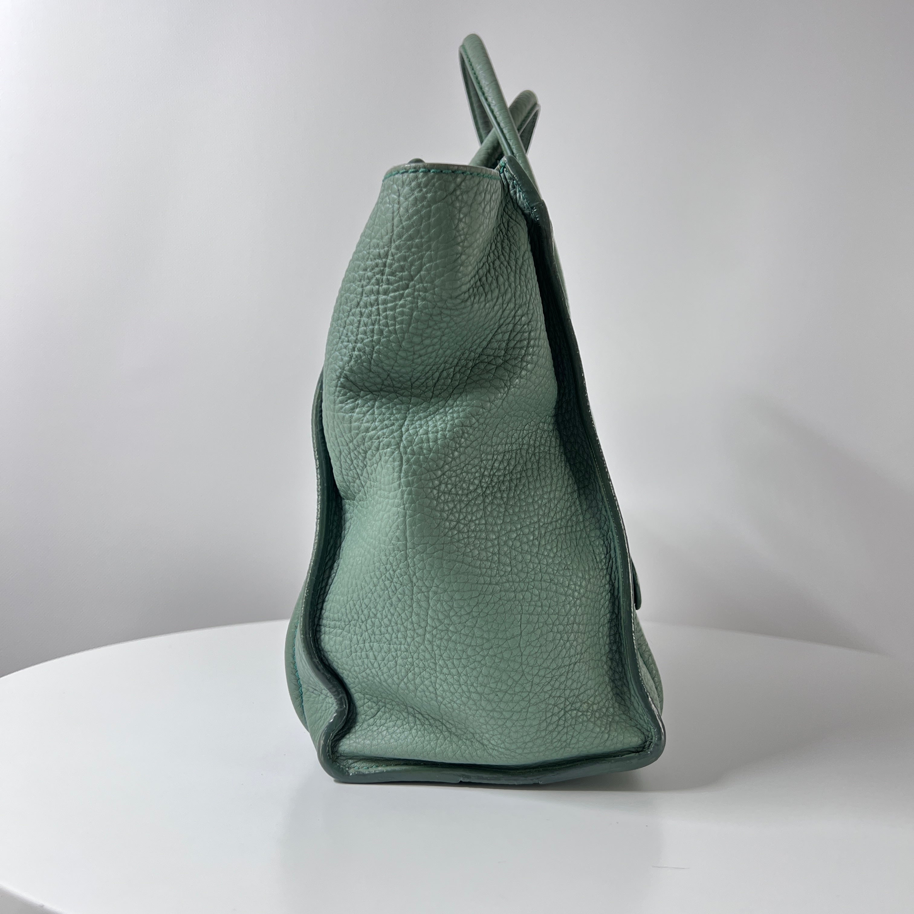 Sac à main CELINE Micro Luggage cuir vert