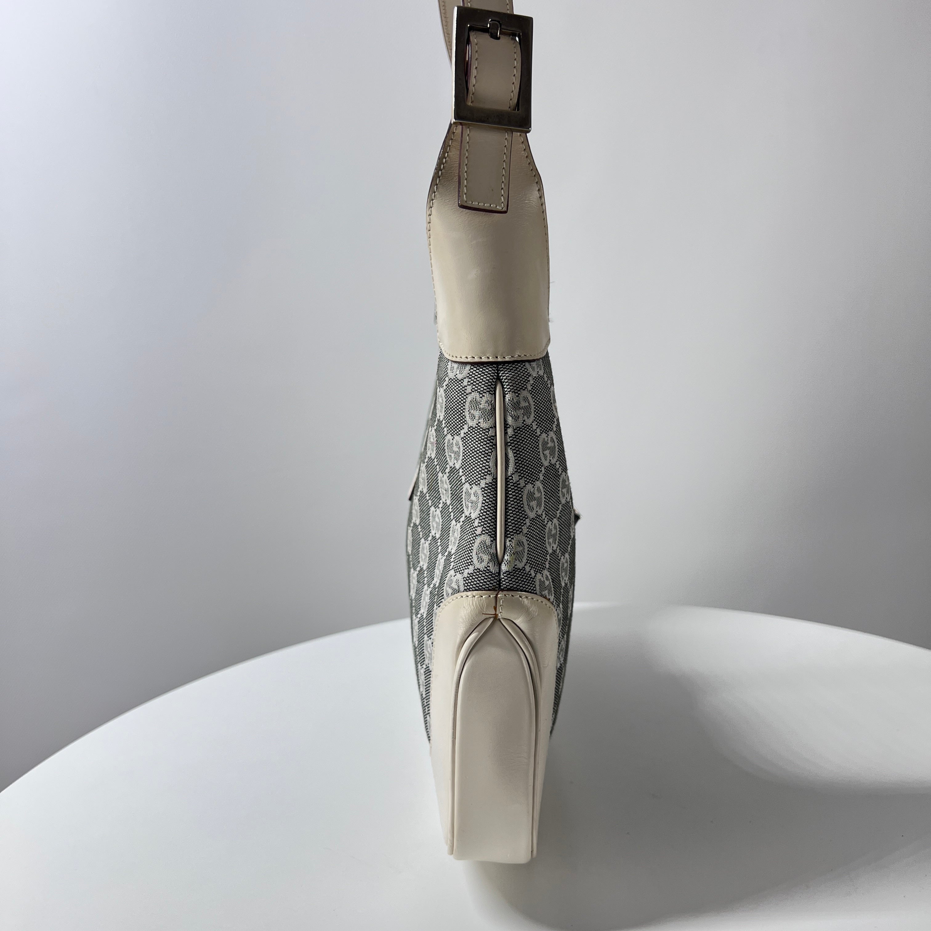 Sac à main GUCCI Jackie toile et cuir beige