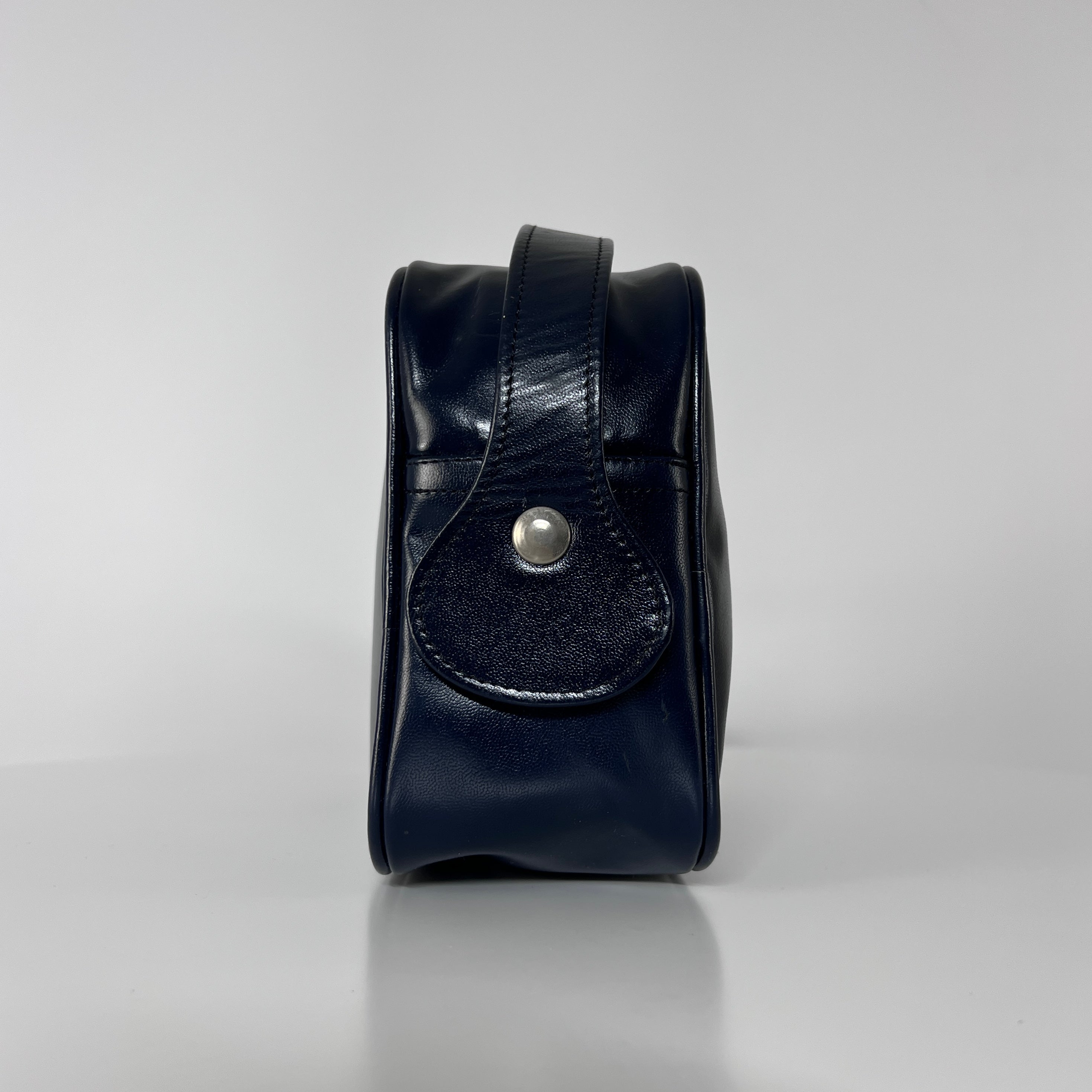 COURREGES Camera blue leather handbag