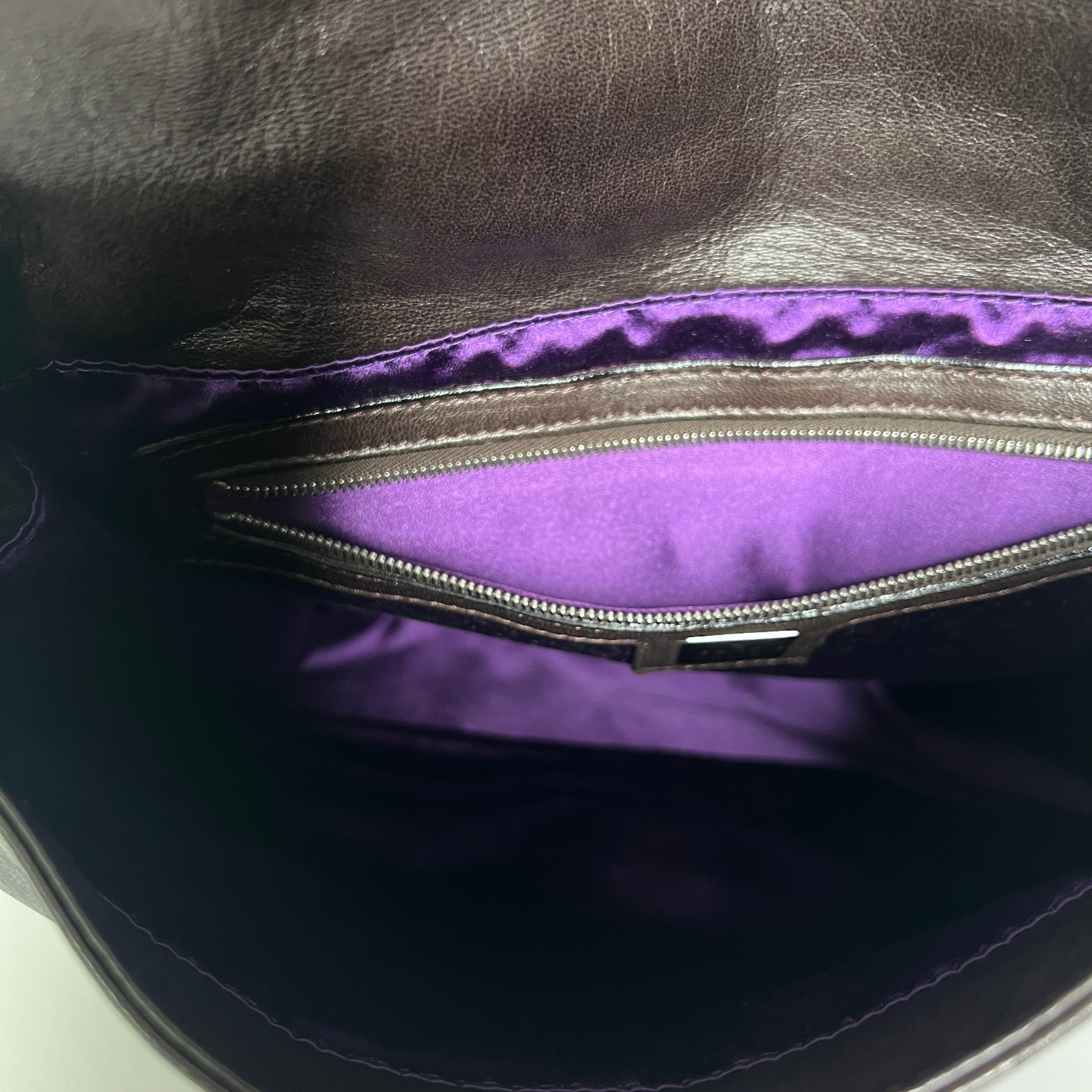 FENDI Mamma Leather handbag in brown leather