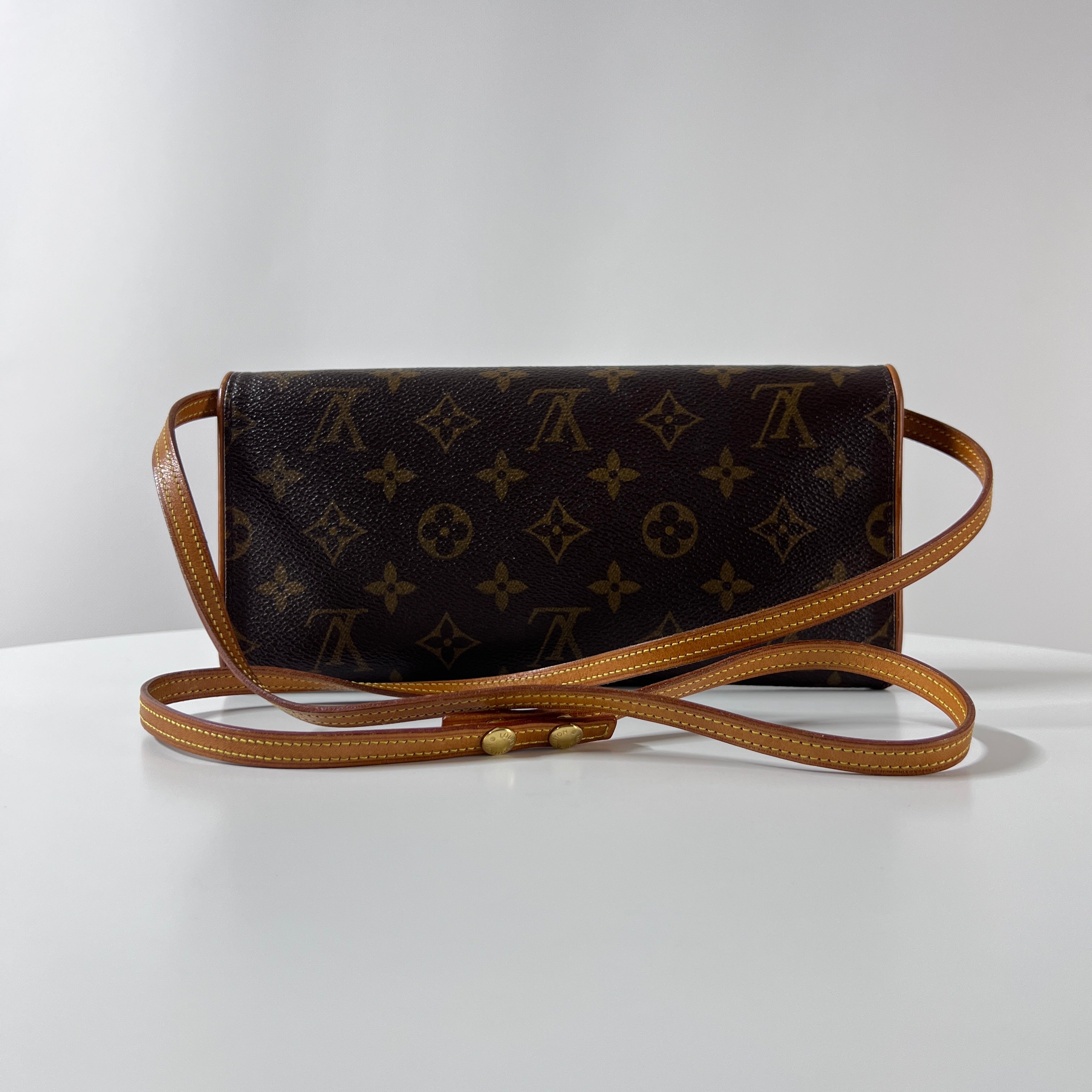 Sac à main LOUIS VUITTON Pochette Twin GM toile et cuir marron