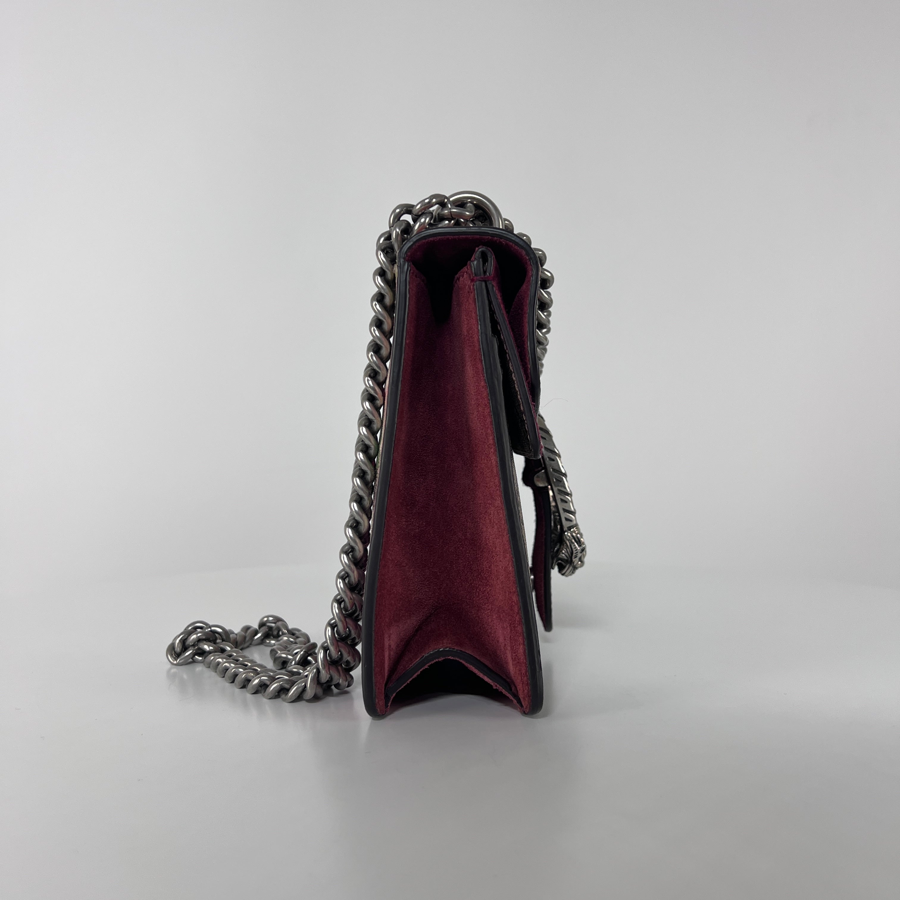 GUCCI Dionysus canvas and brown leather handbag