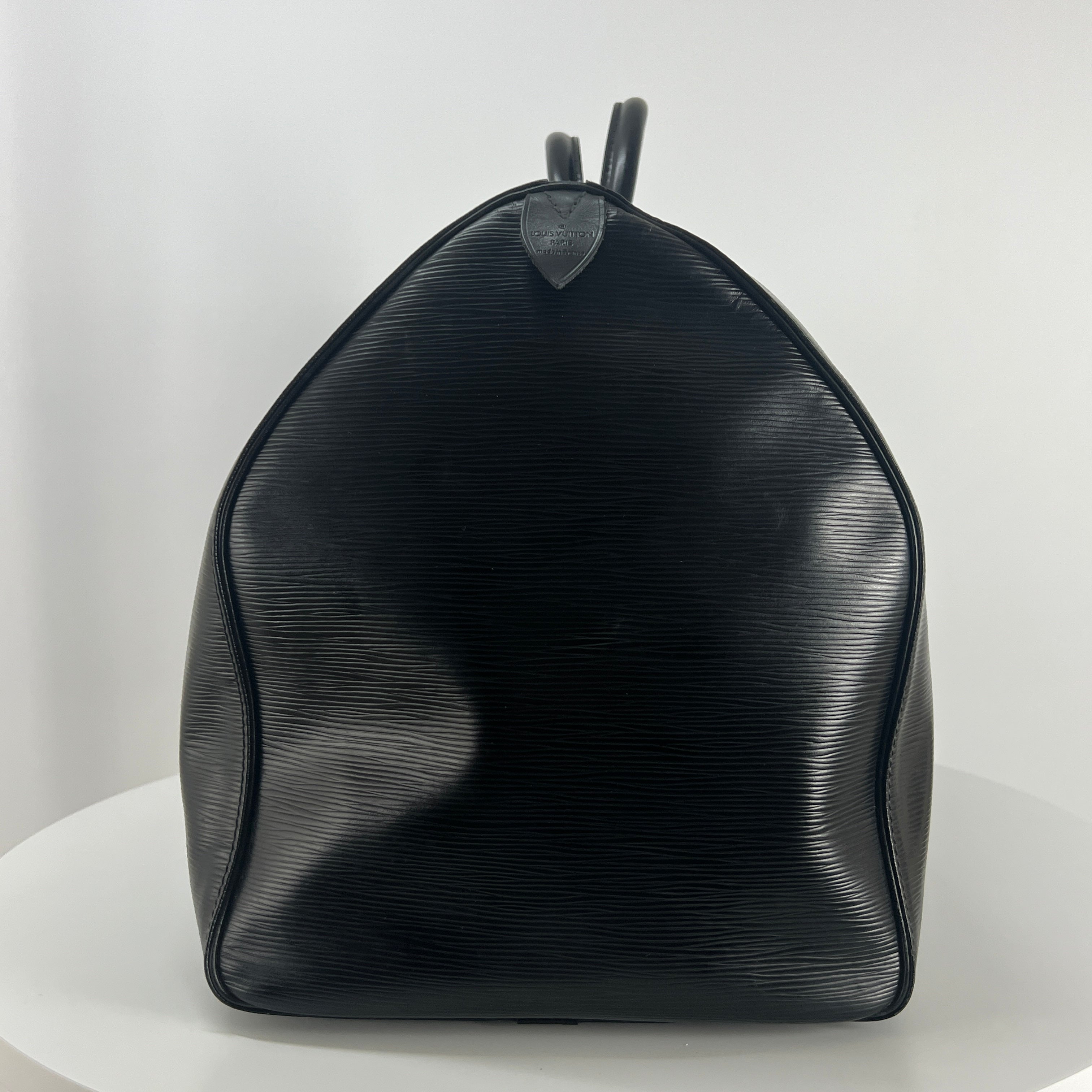 LOUIS VUITTON Keepall 55 black epi leather handbag