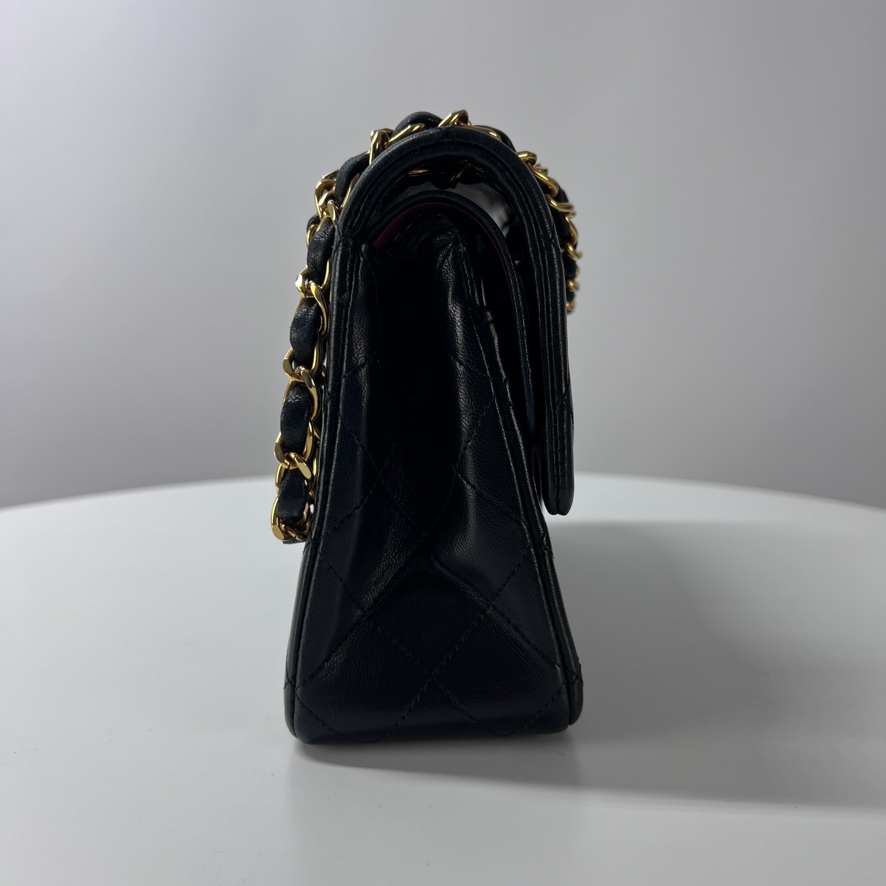 CHANEL Timeless Classic 23 Double Flap Black Leather Handbag