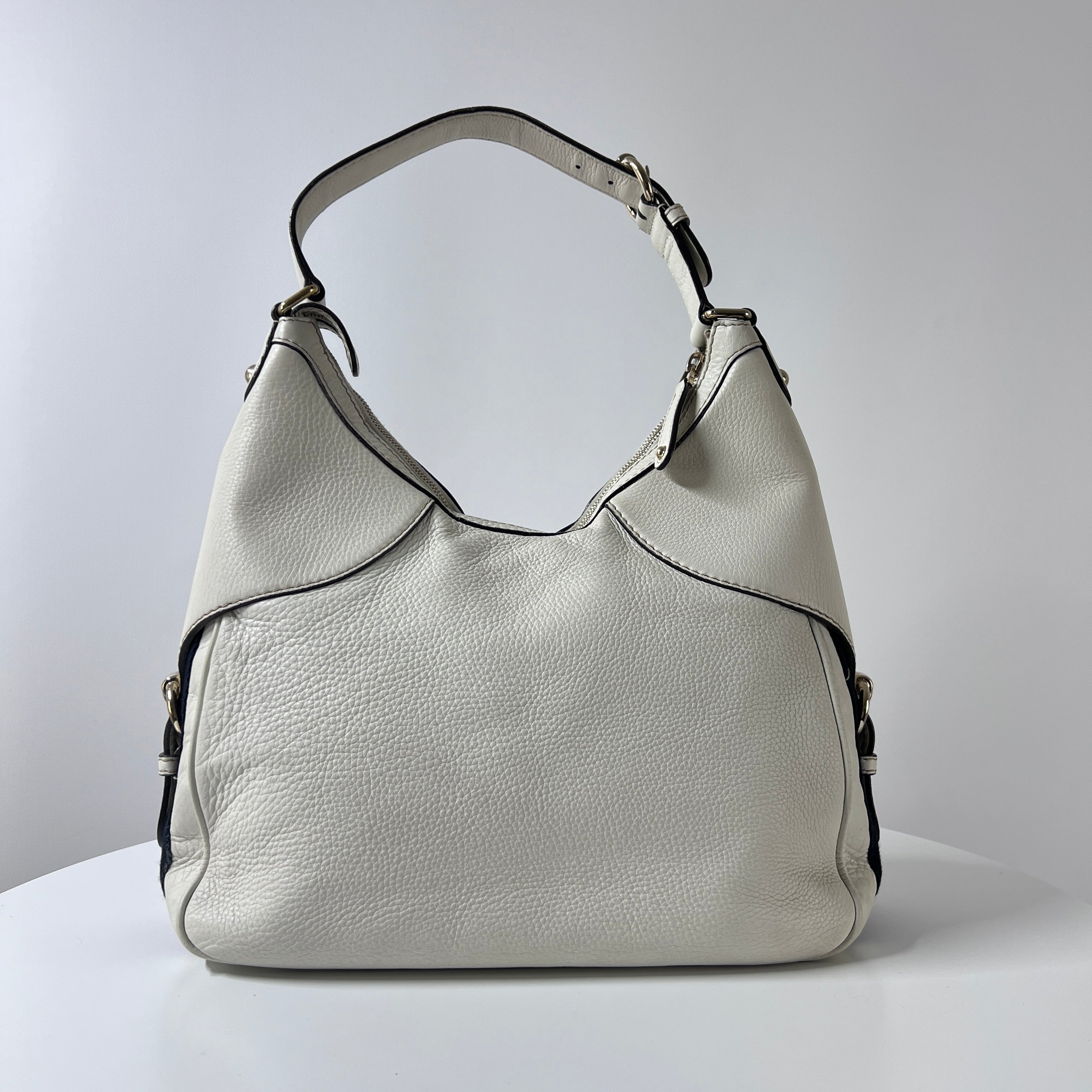GUCCI Horsebit beige leather handbag