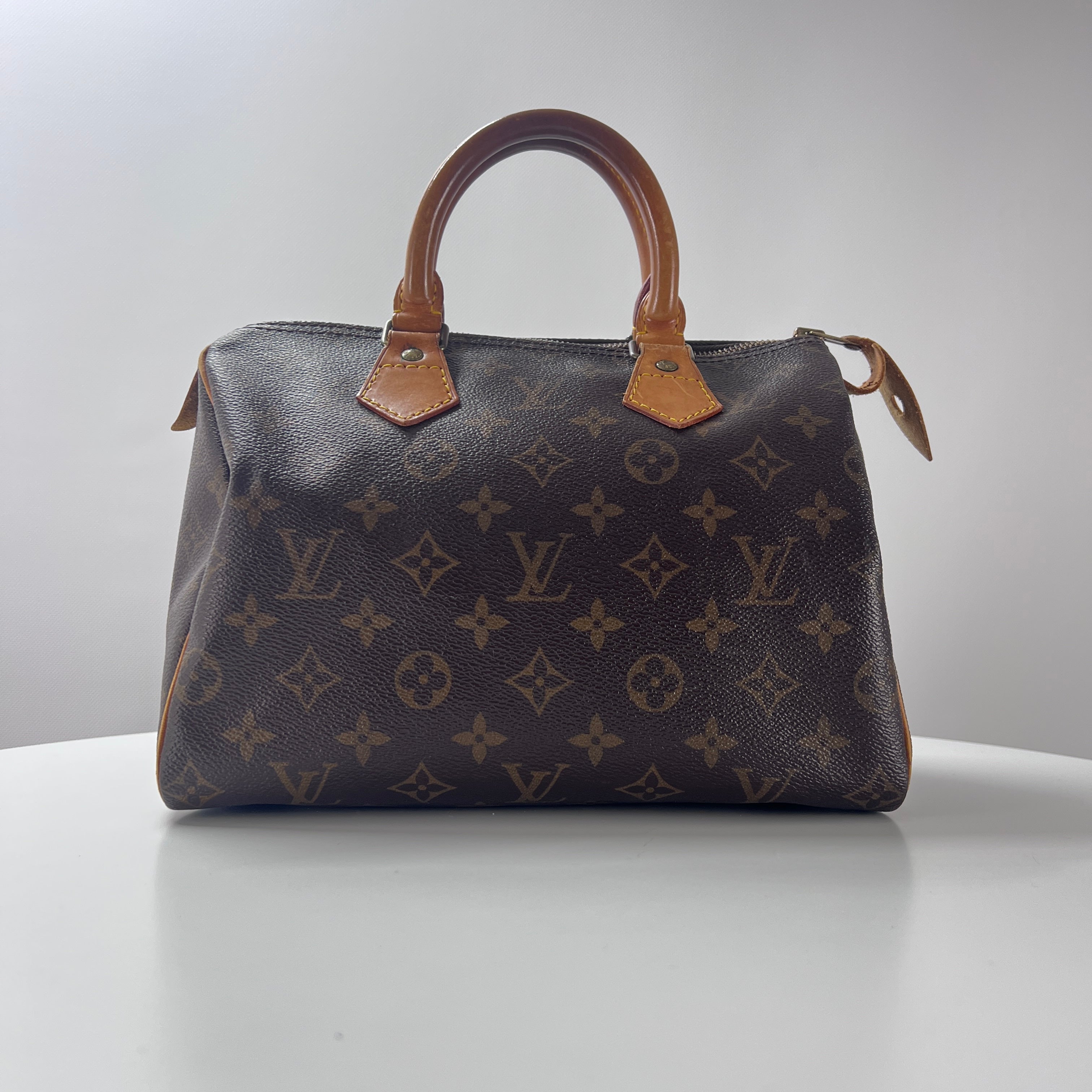 Sac à main LOUIS VUITTON Speedy 25 toile et cuir marron