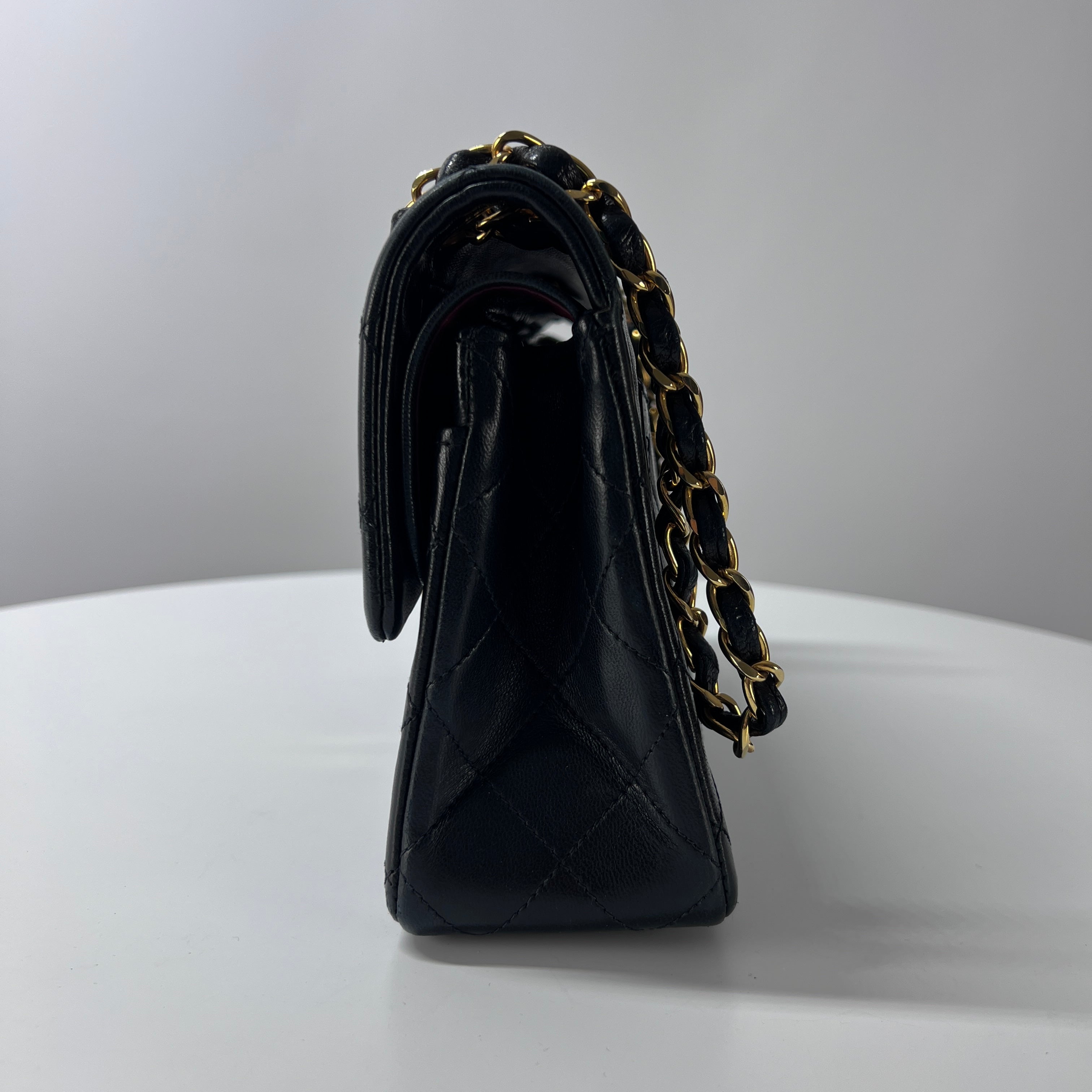 CHANEL Timeless Classic 23 Double Flap Black Leather Handbag