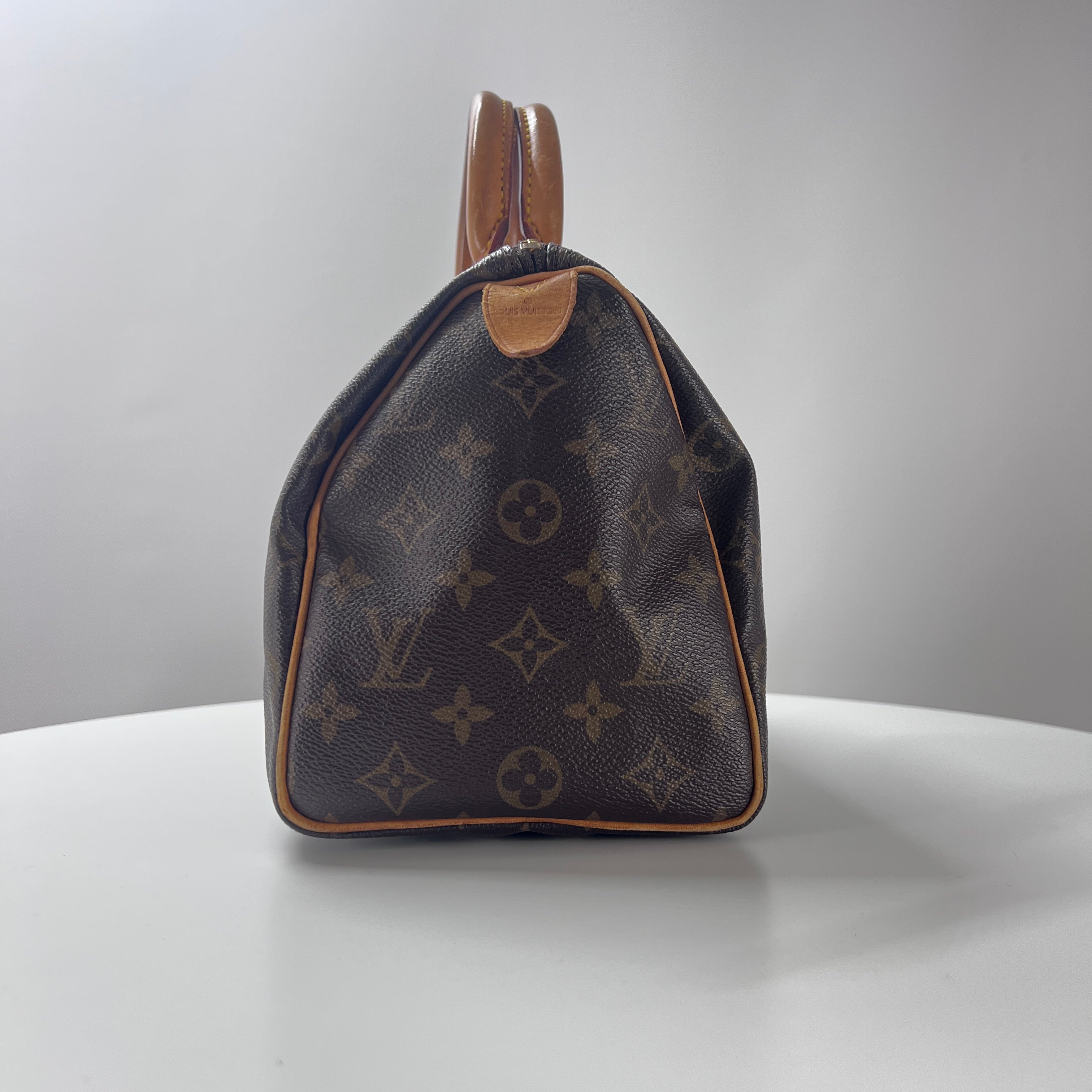 Sac à main LOUIS VUITTON Speedy 25 toile et cuir marron