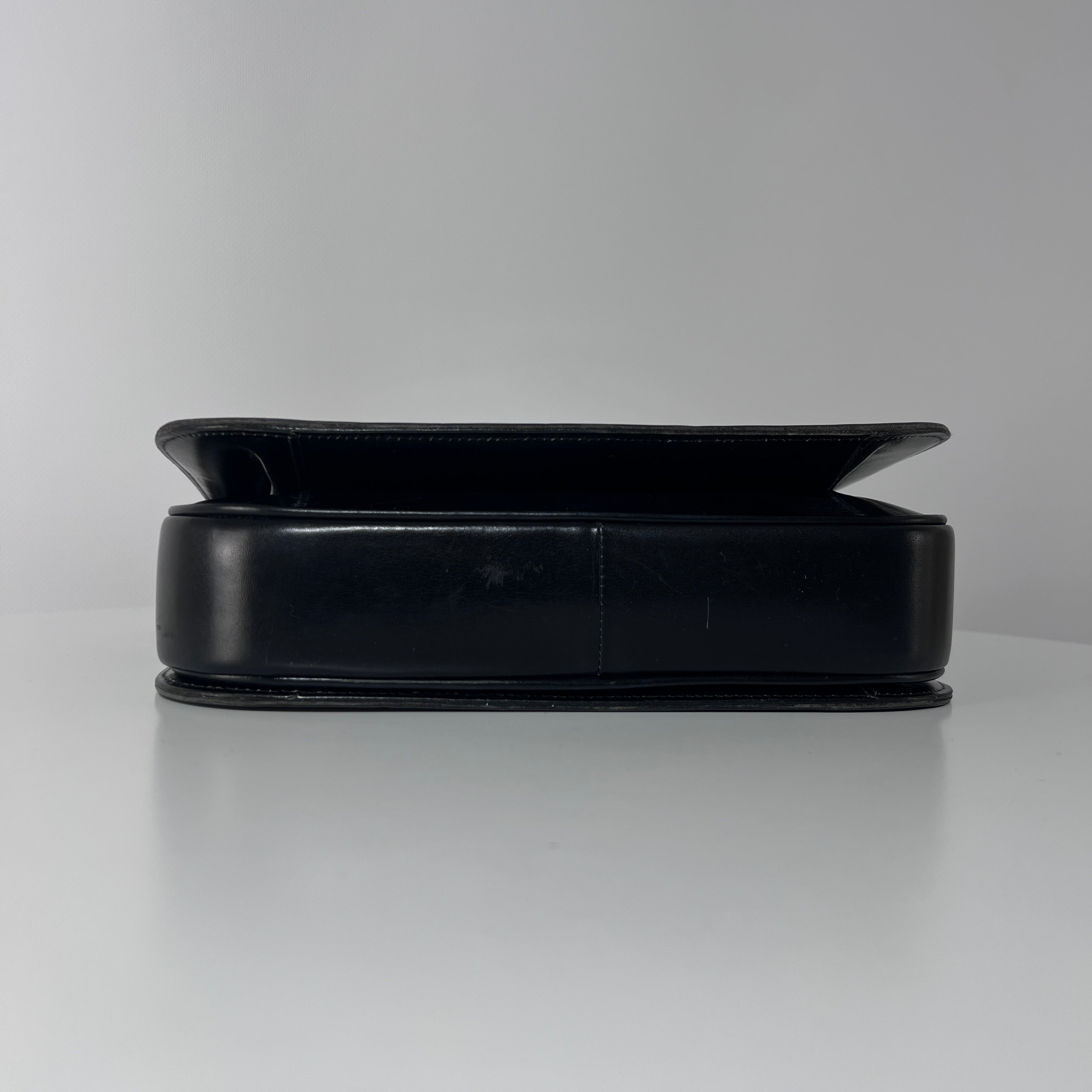 CELINE Triomphe black leather handbag